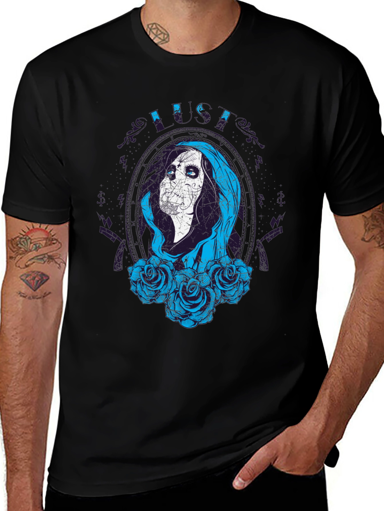 Variant 15 of Sugar Skull Lady Black Tee