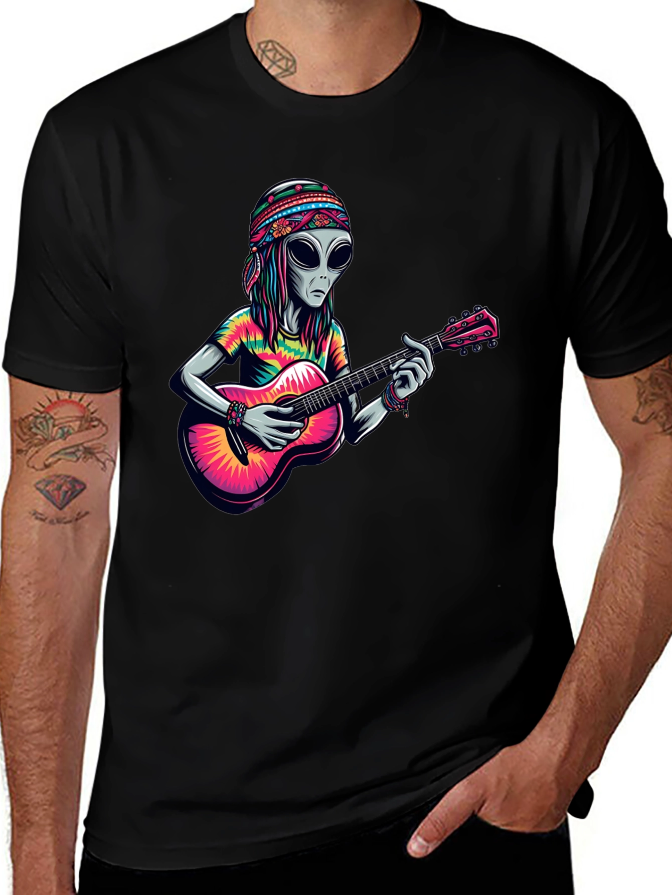 Variant 20 of Alien Hippie Guitarist Graphic T-Shirt
