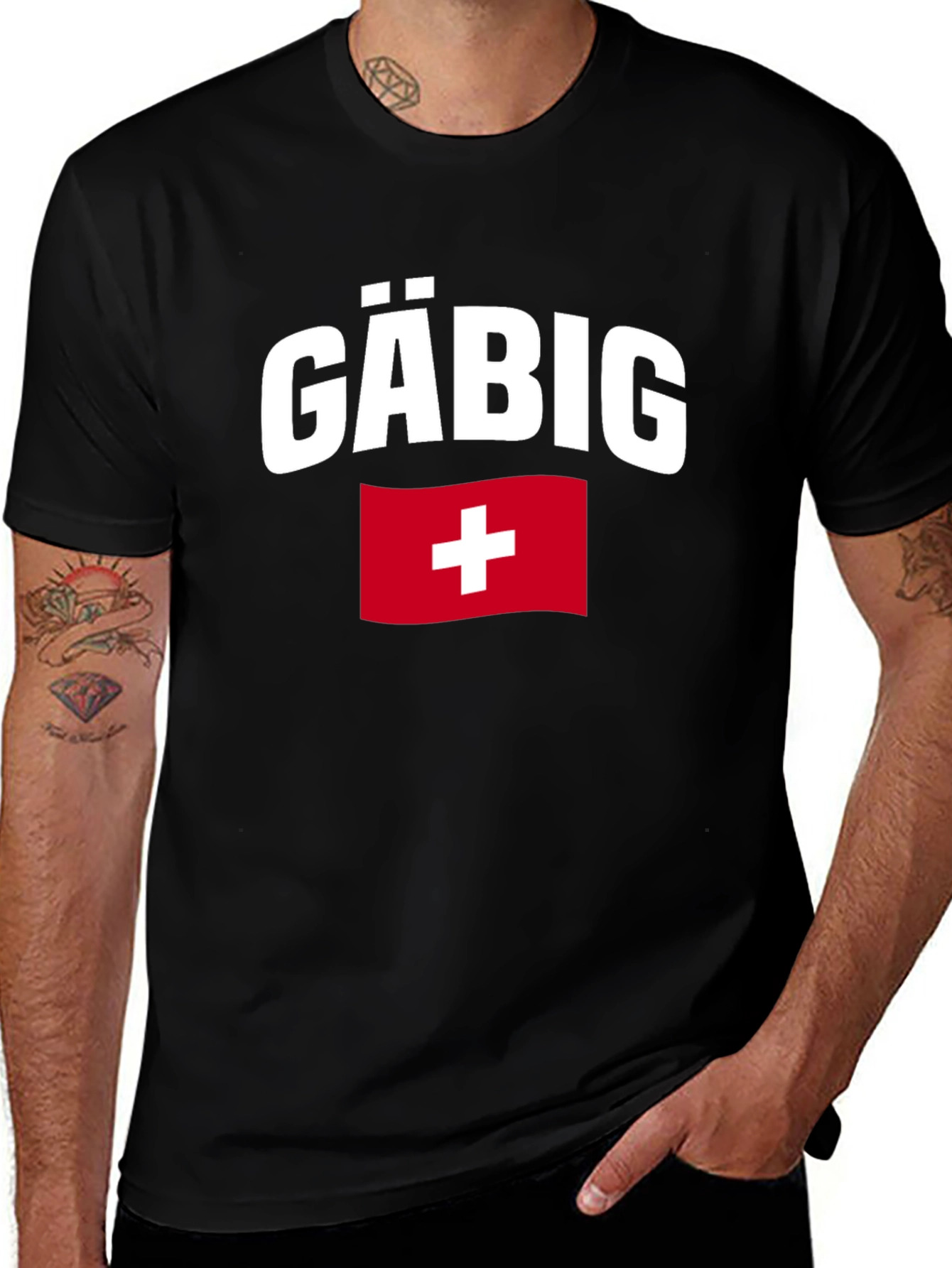 Gäbig Swiss Pride T-Shirt - Black, Casual Wear