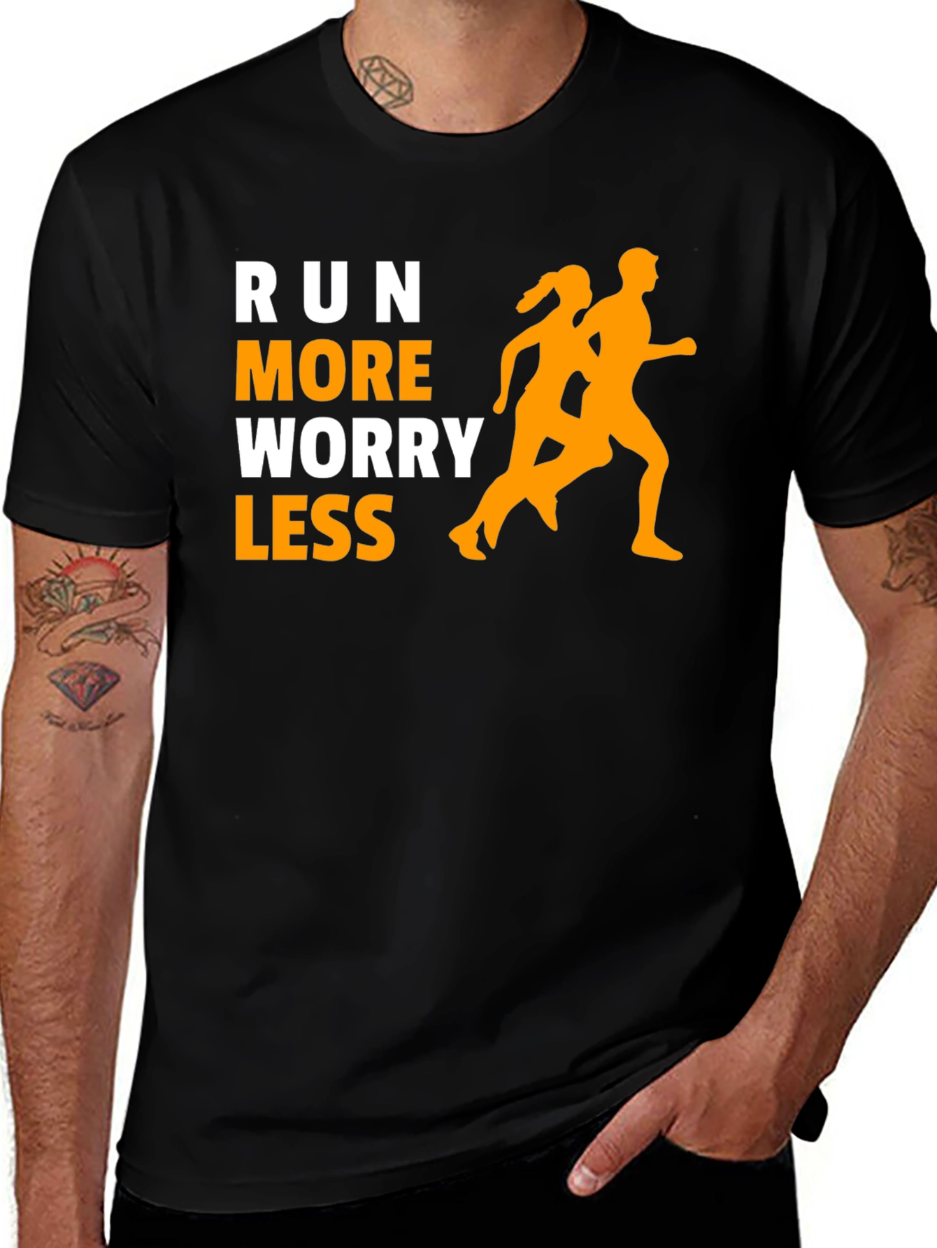 Variant 5 of Run More Worry Less Graphic Tee