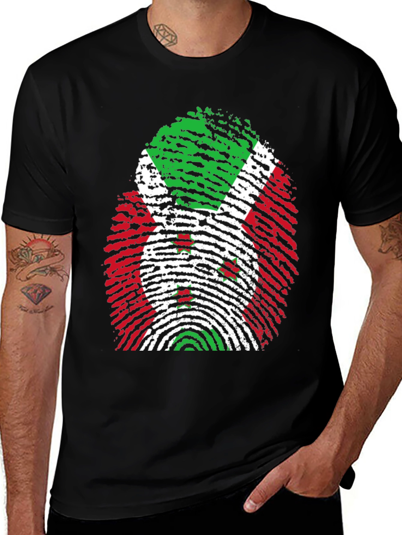 Variant 28 of Burundi Flag Fingerprint T-Shirt