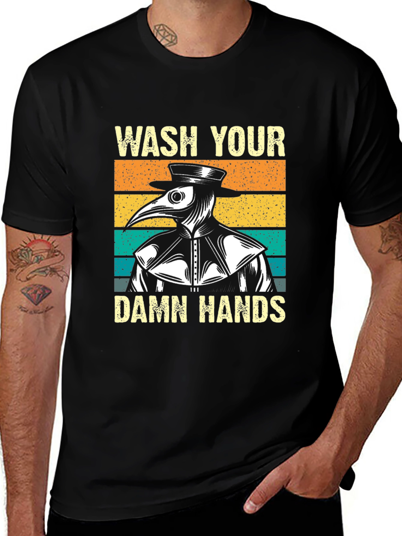 Variant 10 of Wash Your Damn Hands Plague Doctor T-Shirt