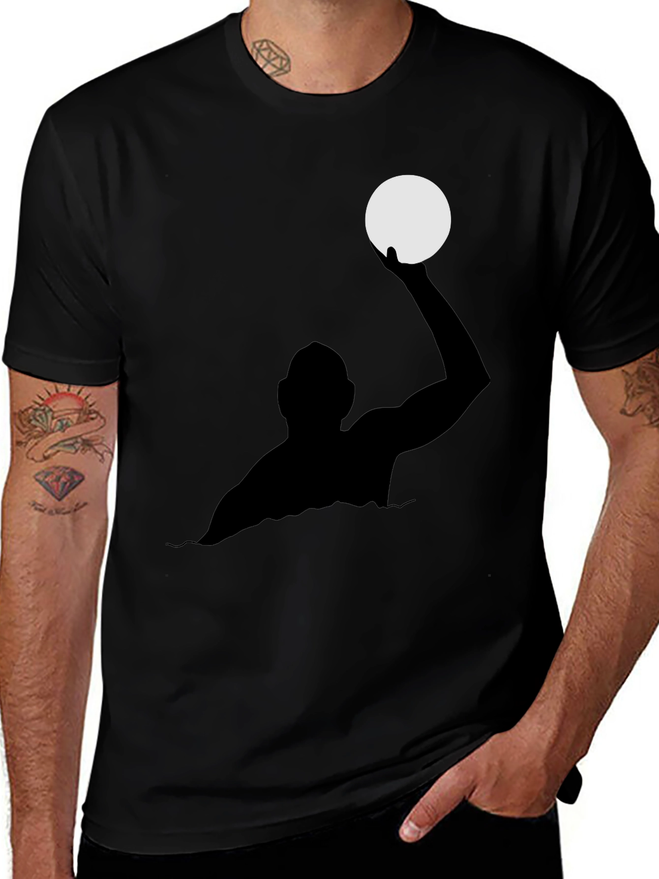 Variant 5 of Water Polo Player Black T-Shirt