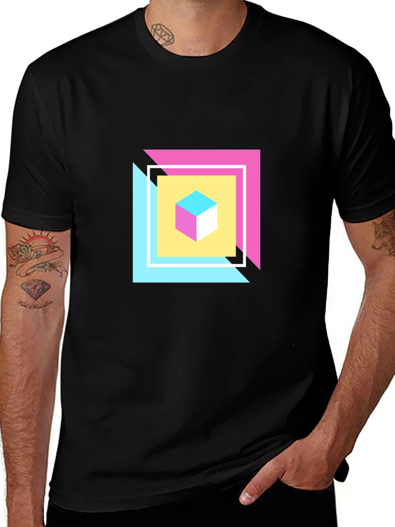 Variant 8 of Retro 80s Cube Graphic Tee