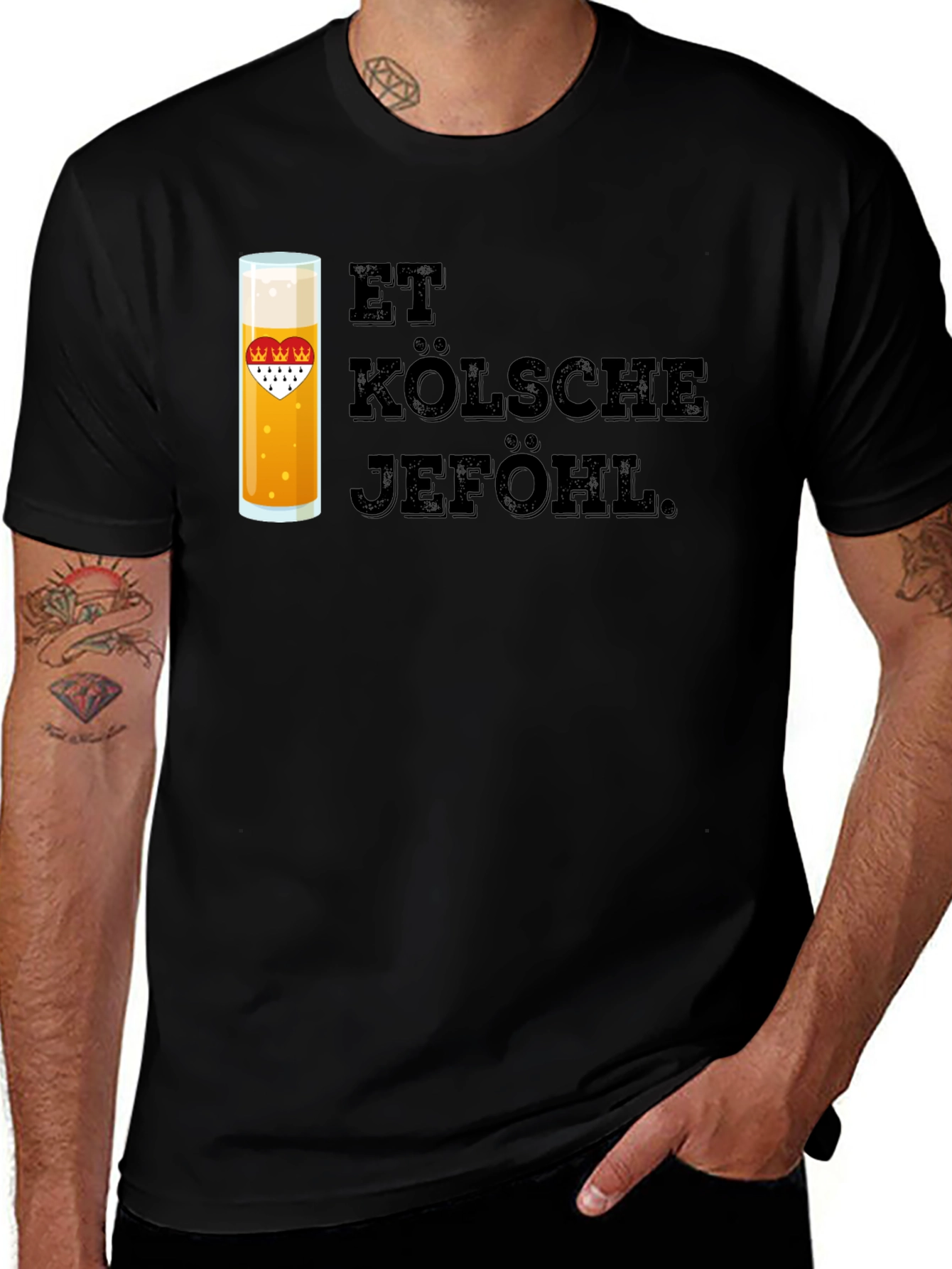 Et Kölsche Jeföhl Black Graphic T-Shirt