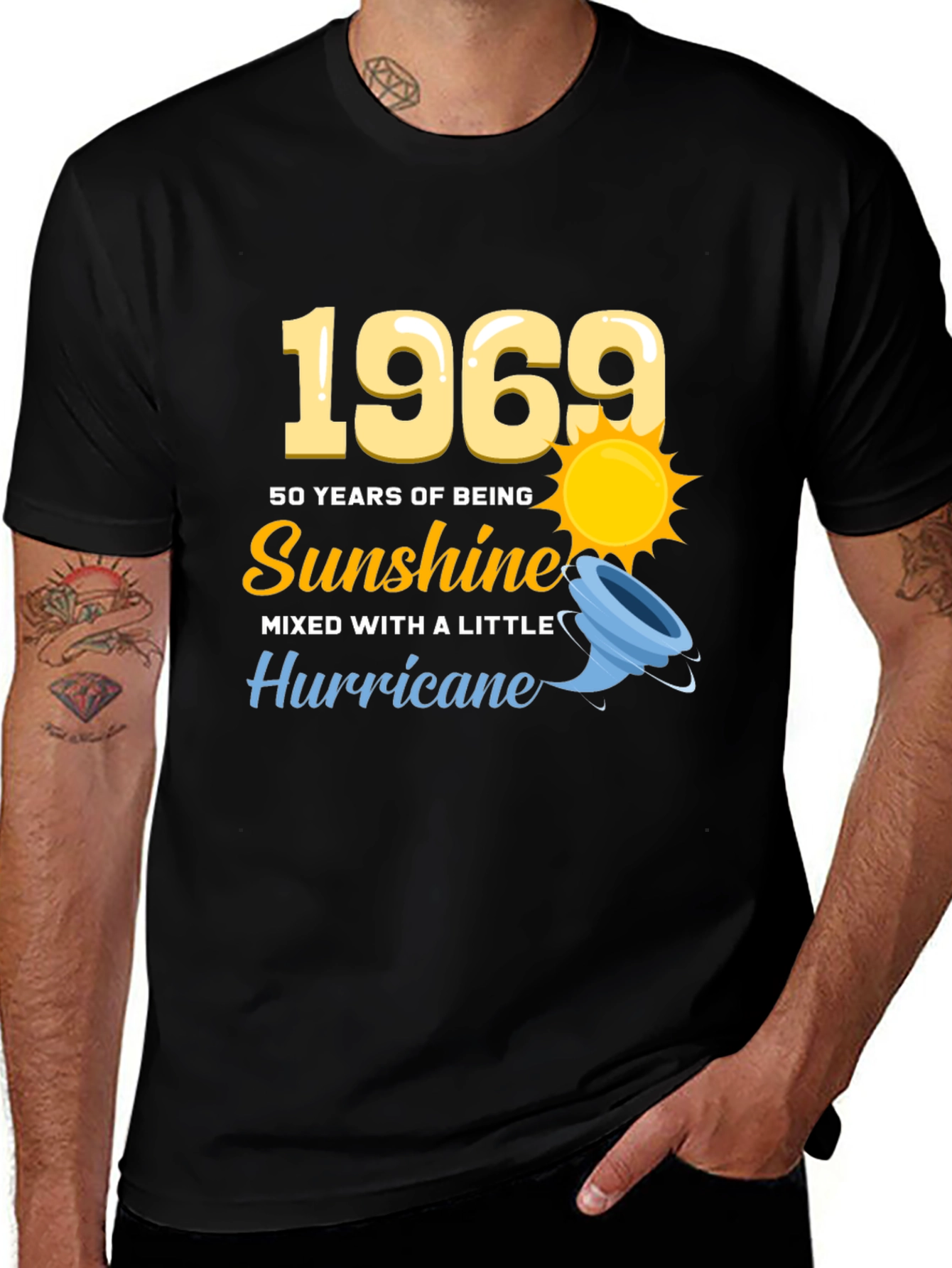 Variant 23 of 1969 50 Years of Sunshine Men's Black T-Shirt