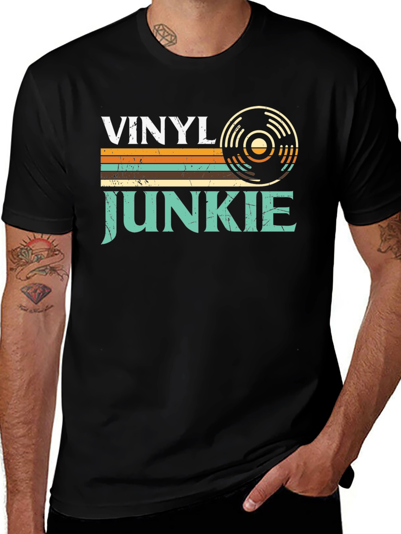 Variant 25 of Vinyl Junkie Retro Graphic T-Shirt