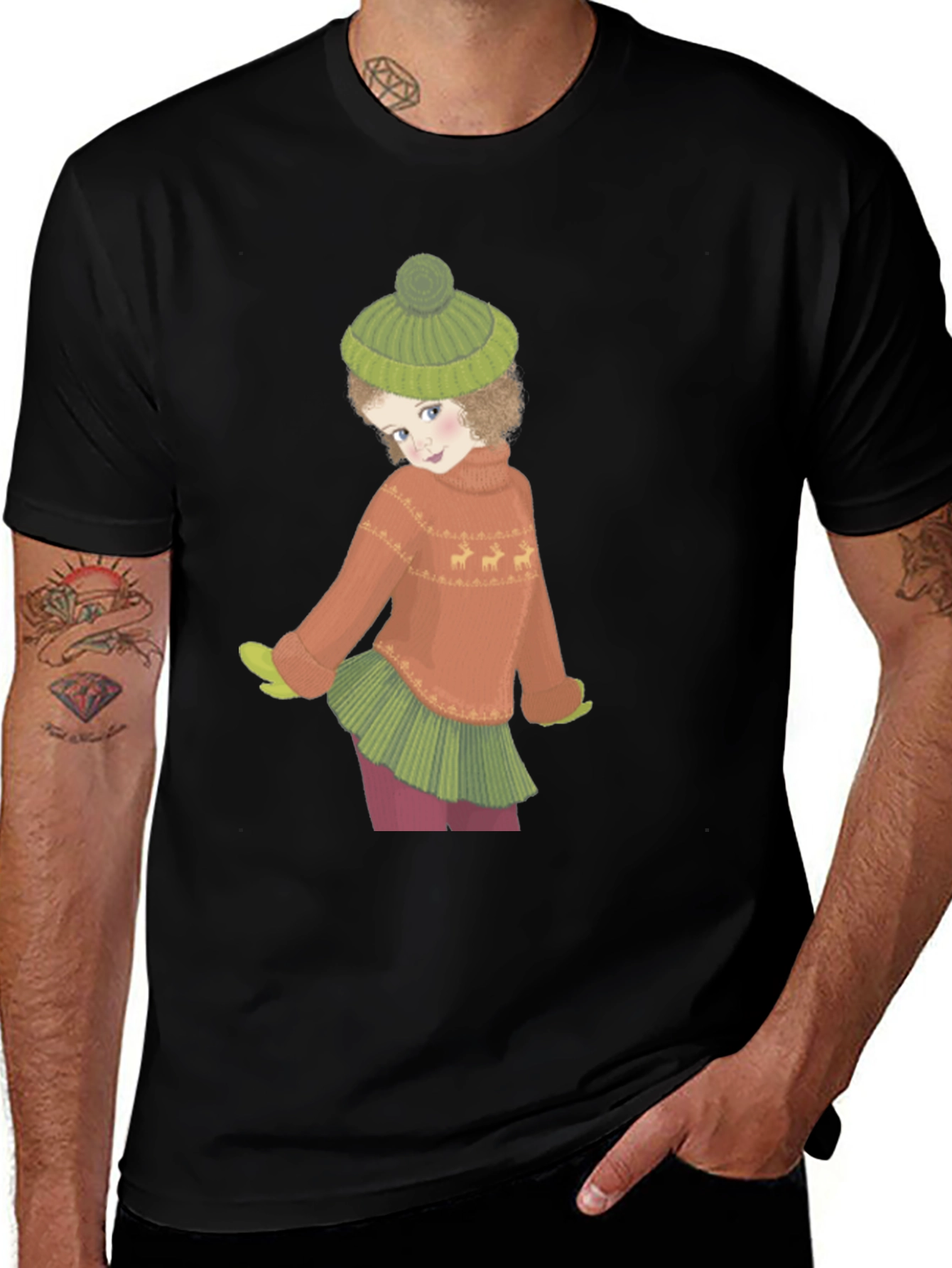 Whimsical Winter Girl Graphic Tee