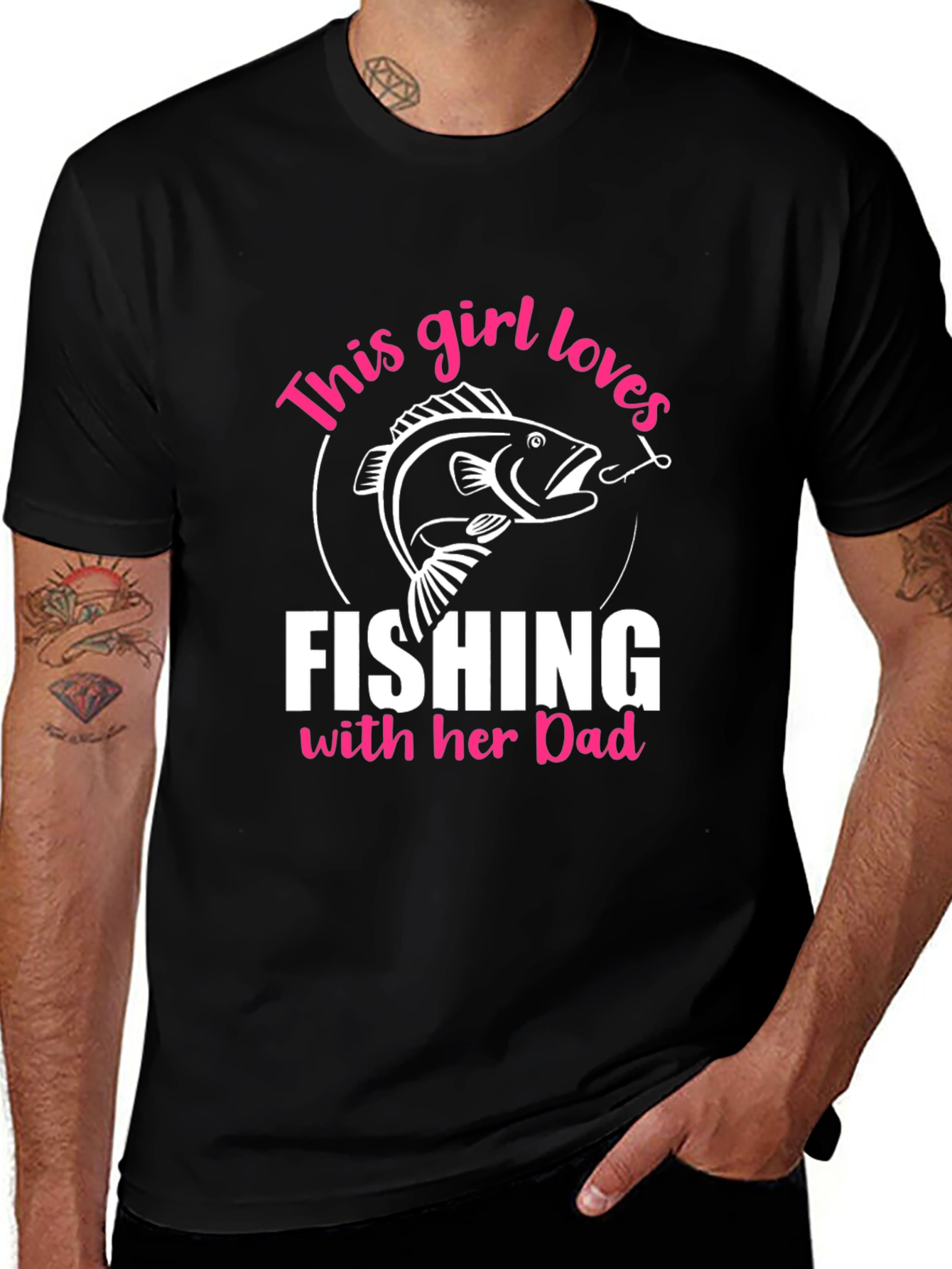 Variant 3 of Fishing Girl's Love Dad T-Shirt