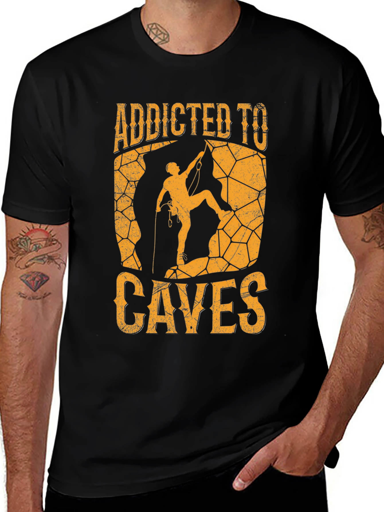 Variant 16 of Addicted to Caves T-Shirt - Climbing Design