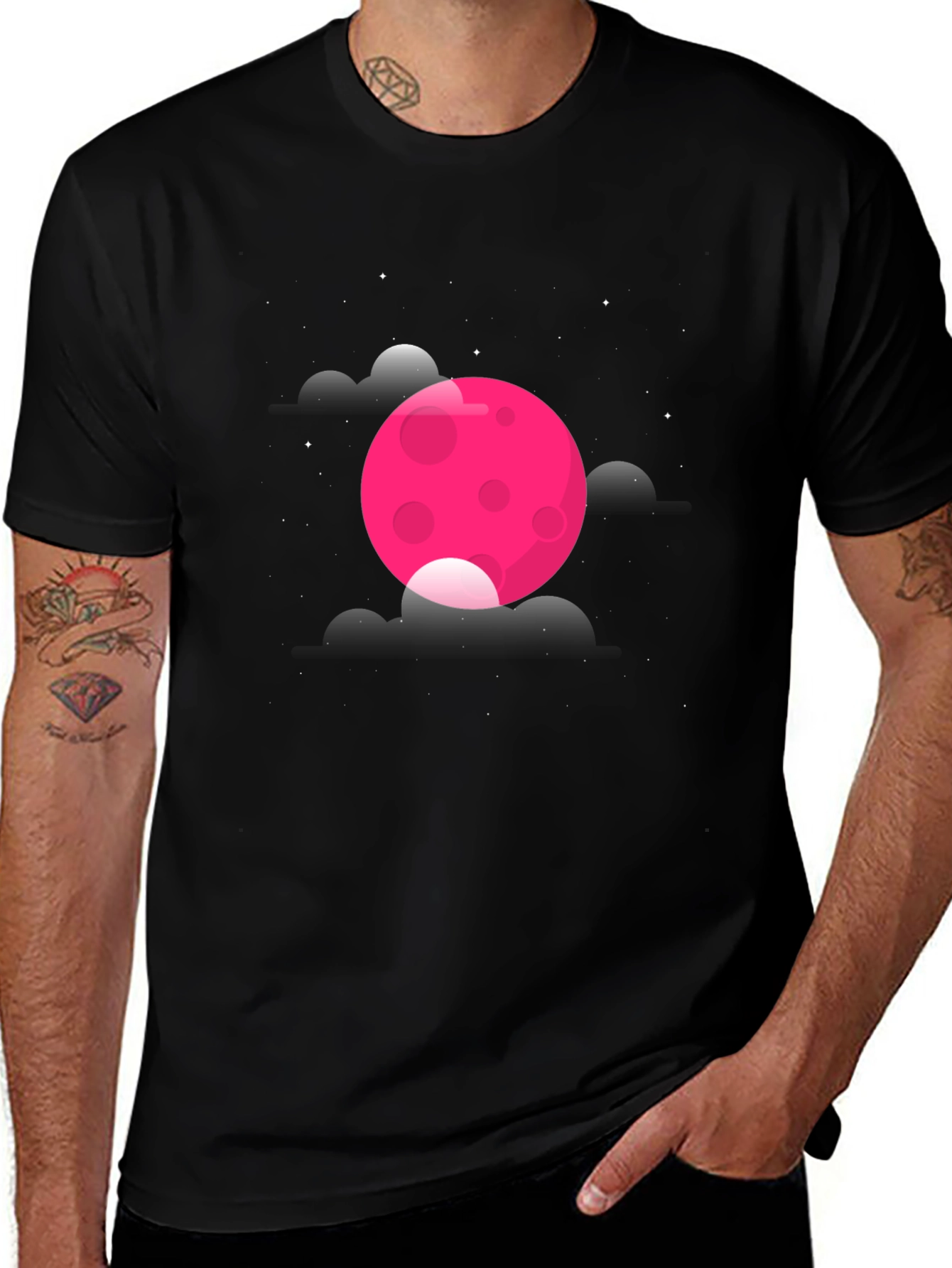 Variant 17 of Pink Moon Black T-Shirt