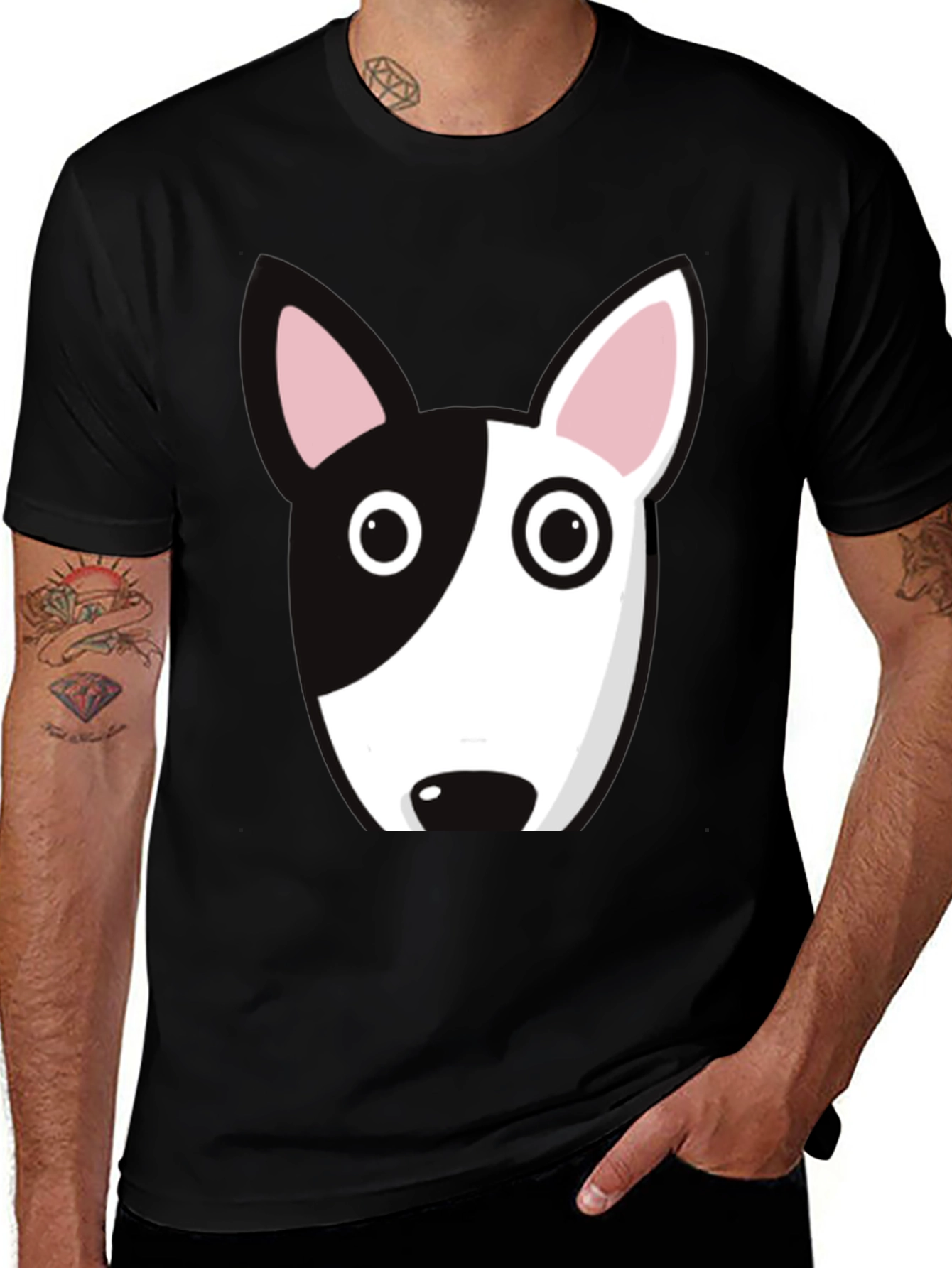Variant 28 of Dog Face Graphic Tee - Bull Terrier Style
