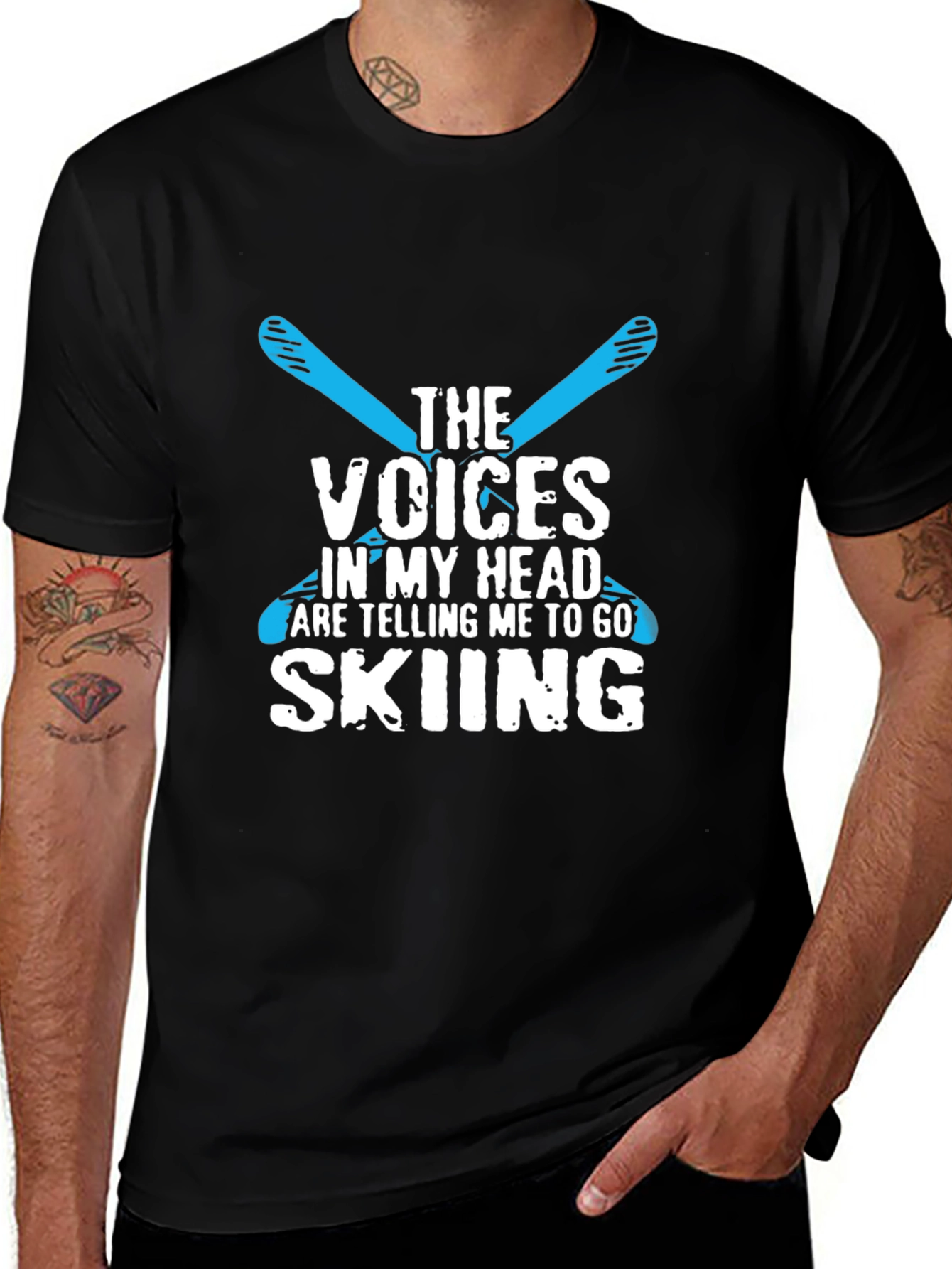 Variant 2 of Skiing T-Shirt: The Voices in My Head