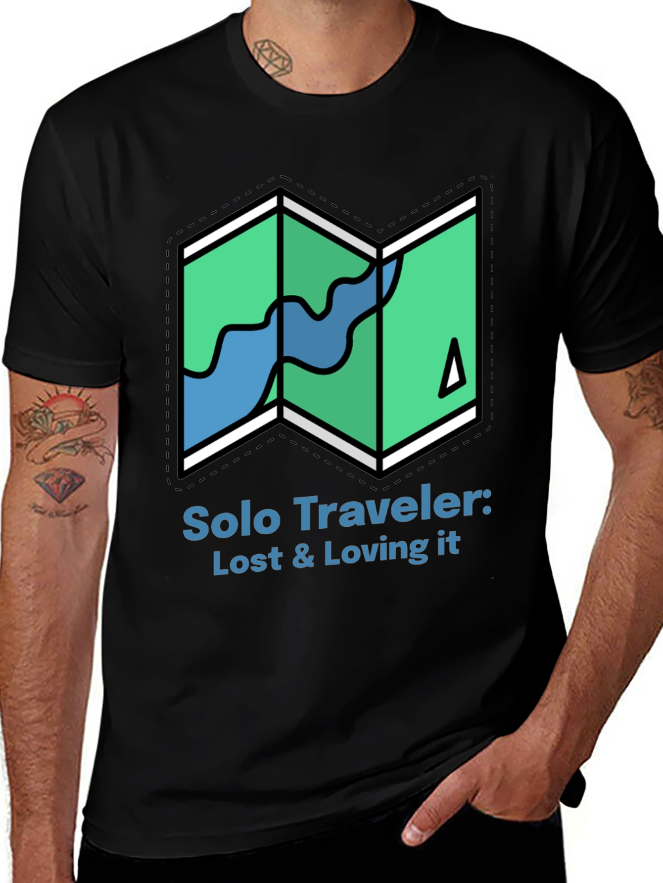Solo Traveler Tee: Lost & Loving It - Adventure T-Shirt