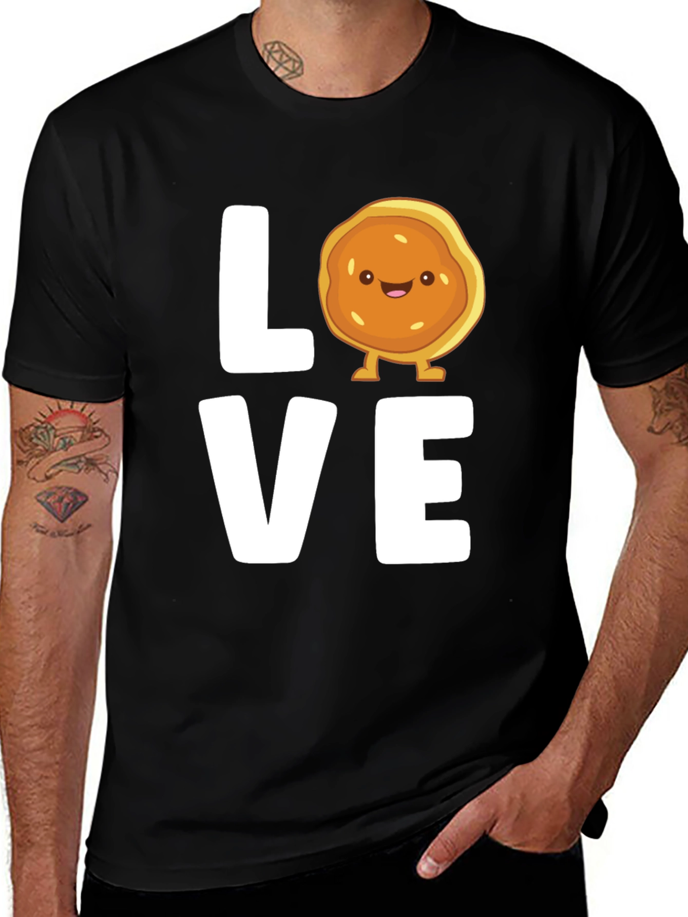 Variant 25 of Love Pancake Graphic T-Shirt - Black