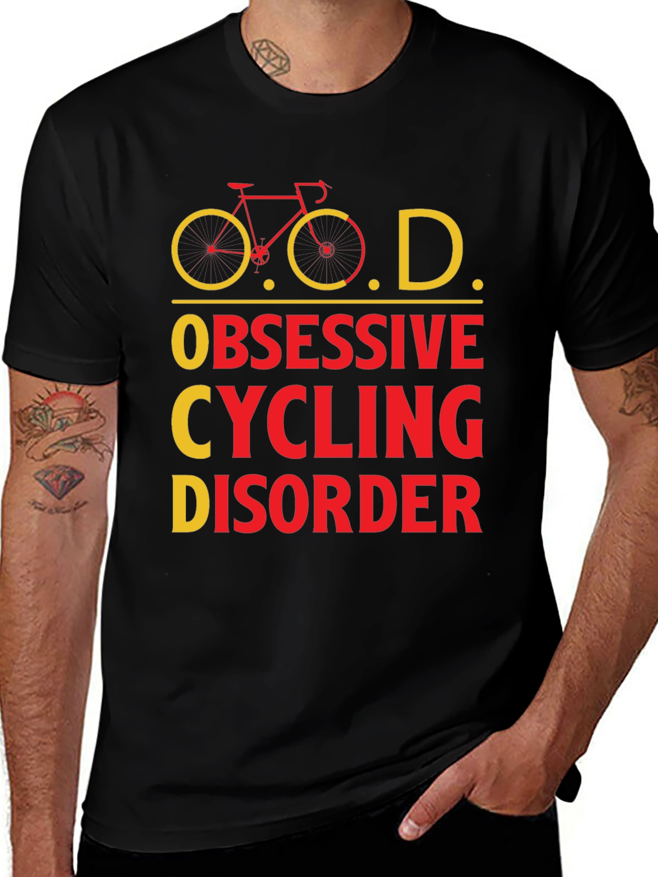 Black Obsessive Cycling Disorder Graphic Tee main image