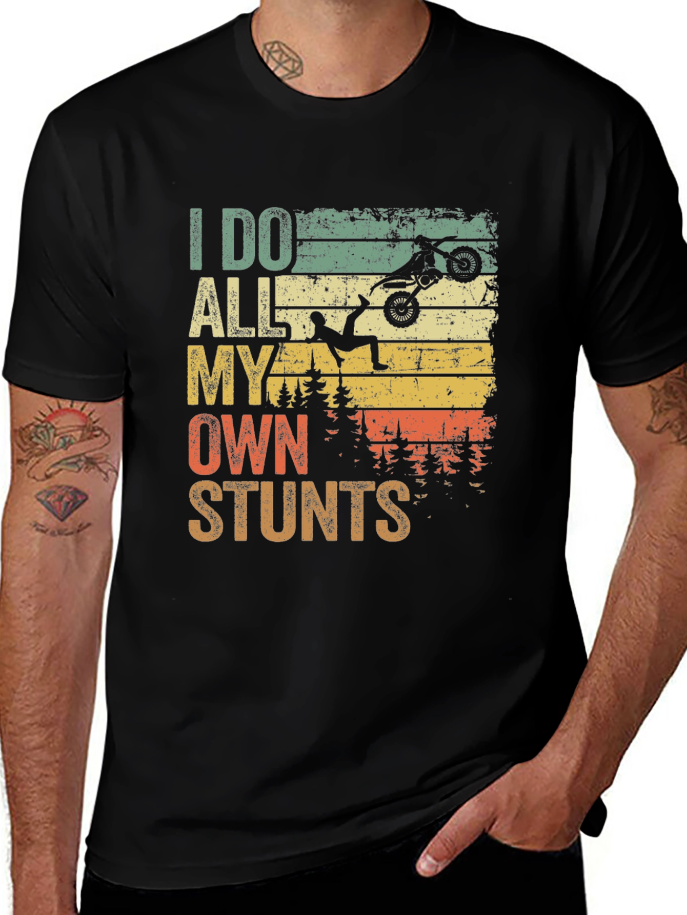 Variant 17 of I Do All My Own Stunts T-Shirt | Motocross Rider Tee