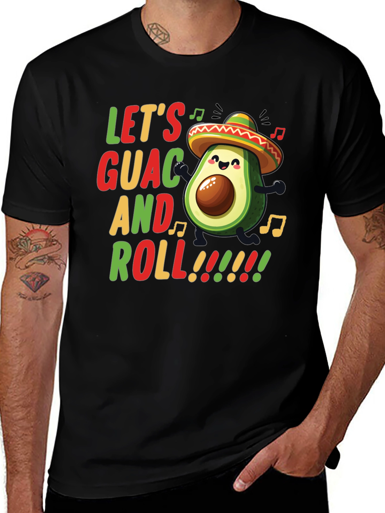 Variant 28 of Let's Guac and Roll Avocado Graphic Tee
