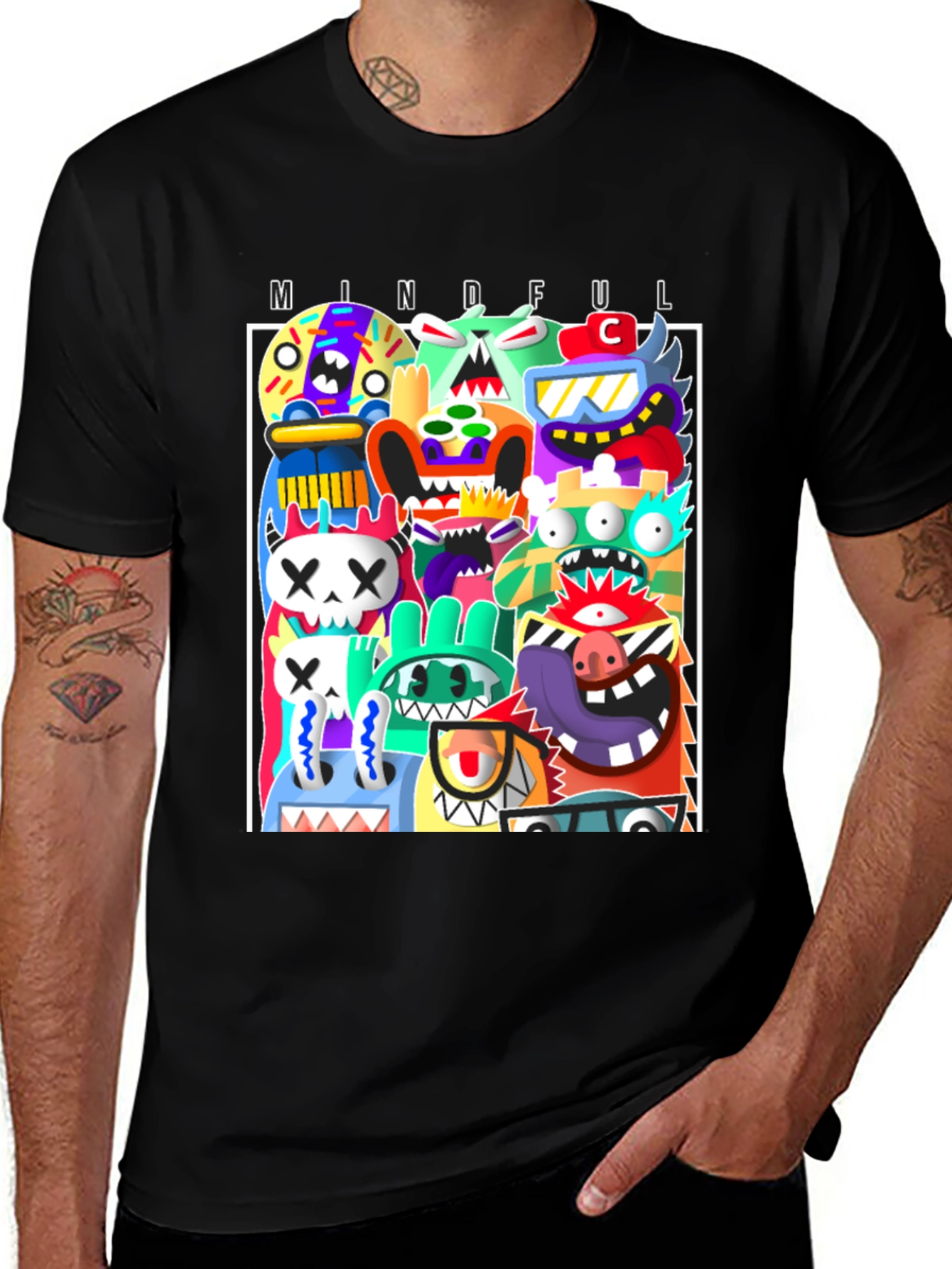 Variant 2 of Mindful Monster Graphic Tee - Quirky Streetwear