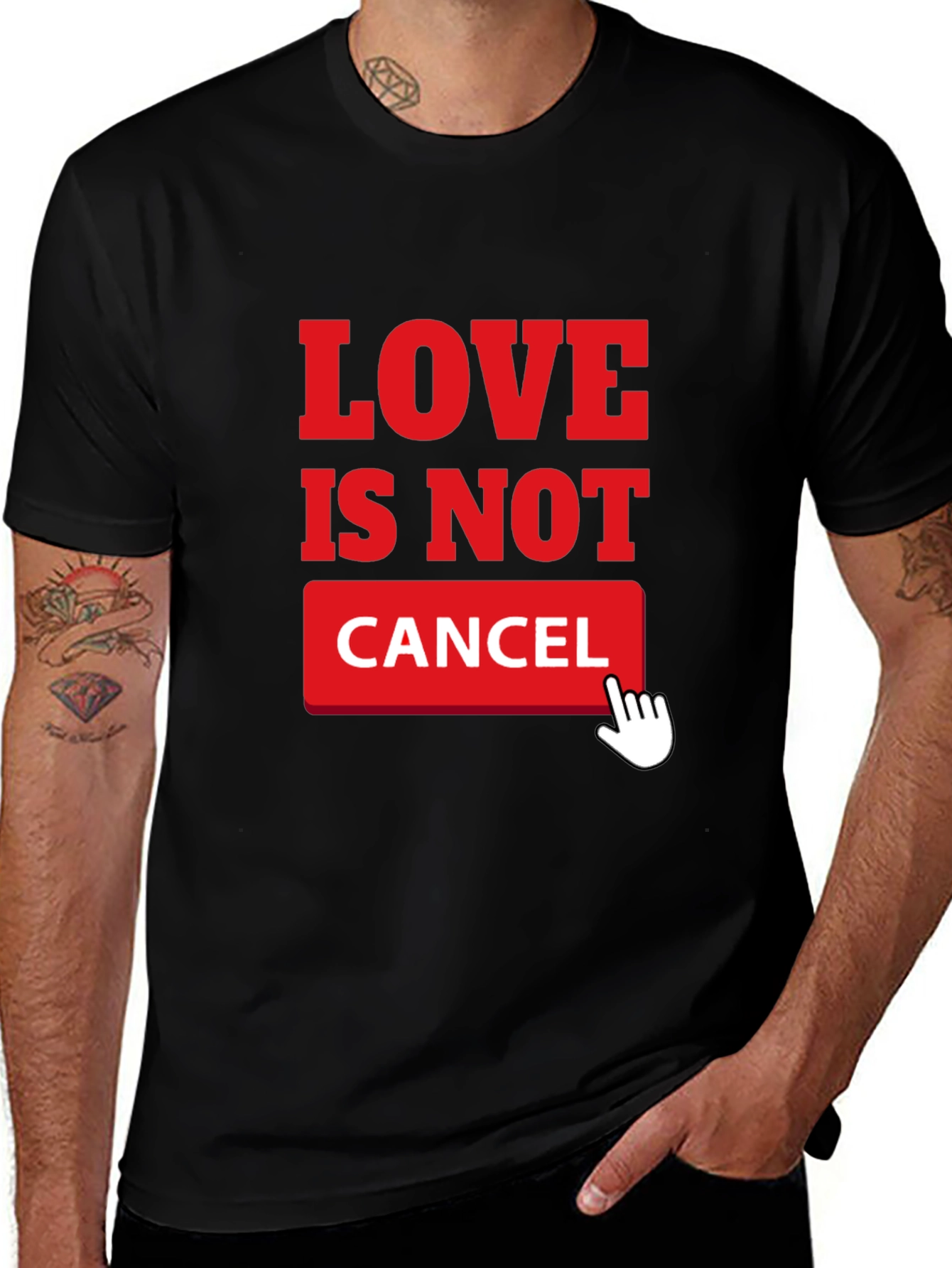 Variant 2 of Love Is Not Cancel T-Shirt - Black Graphic Tee