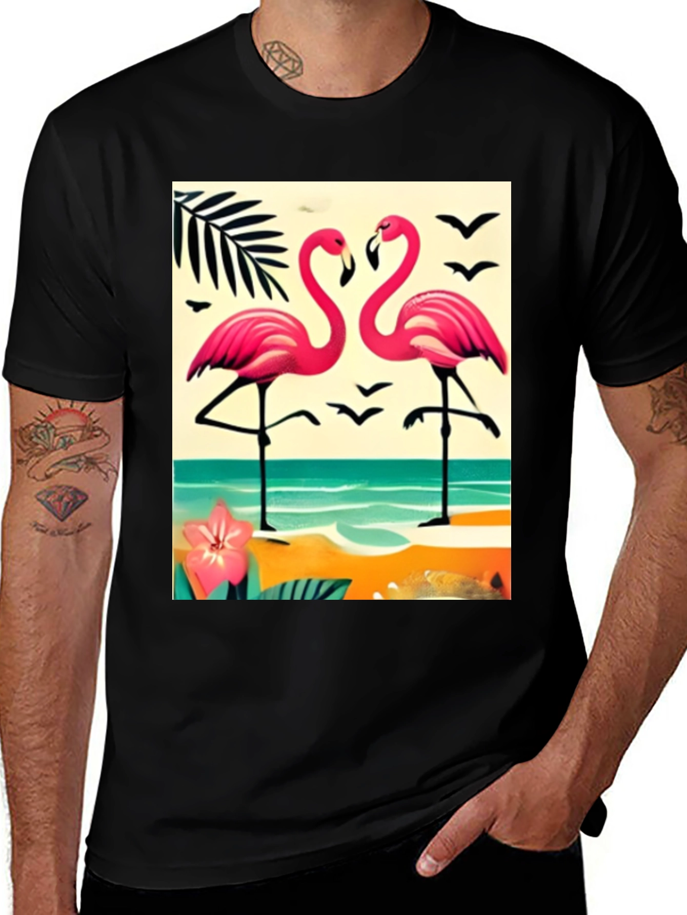 Variant 15 of Flamingo Beach Graphic T-Shirt