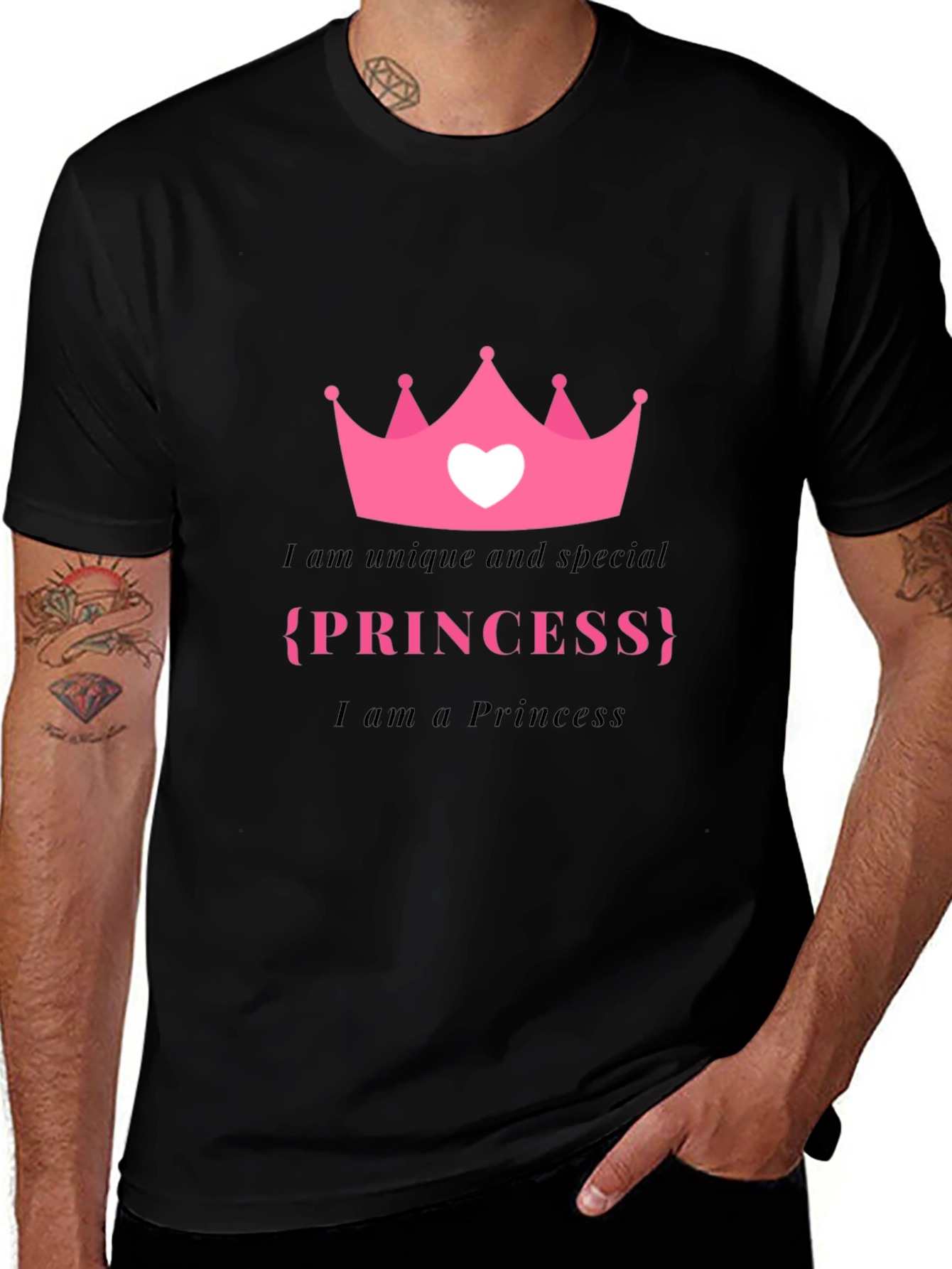 Variant 24 of Unique Princess Graphic Tee - Black
