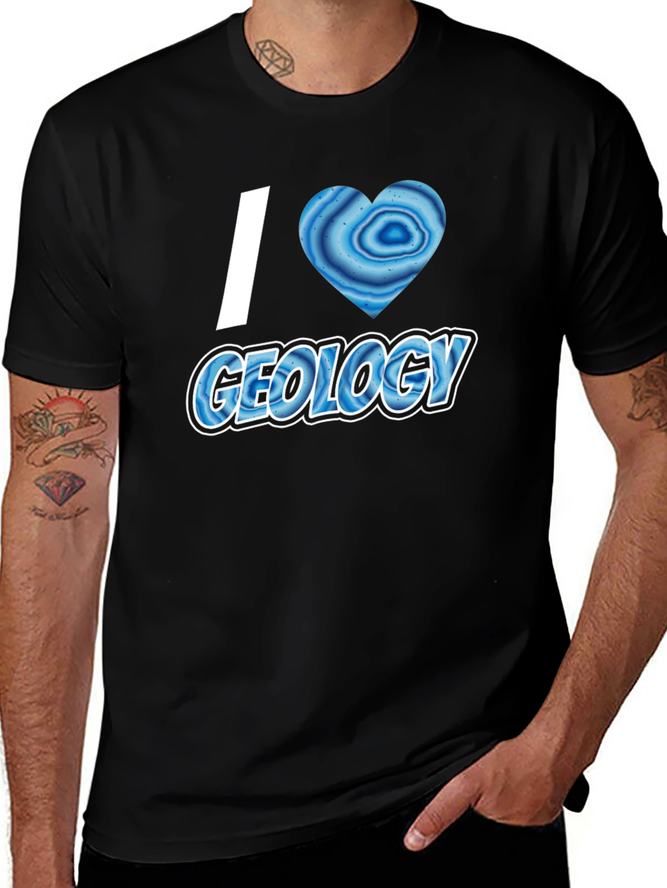 I Heart Geology T-Shirt - Black, Short Sleeve