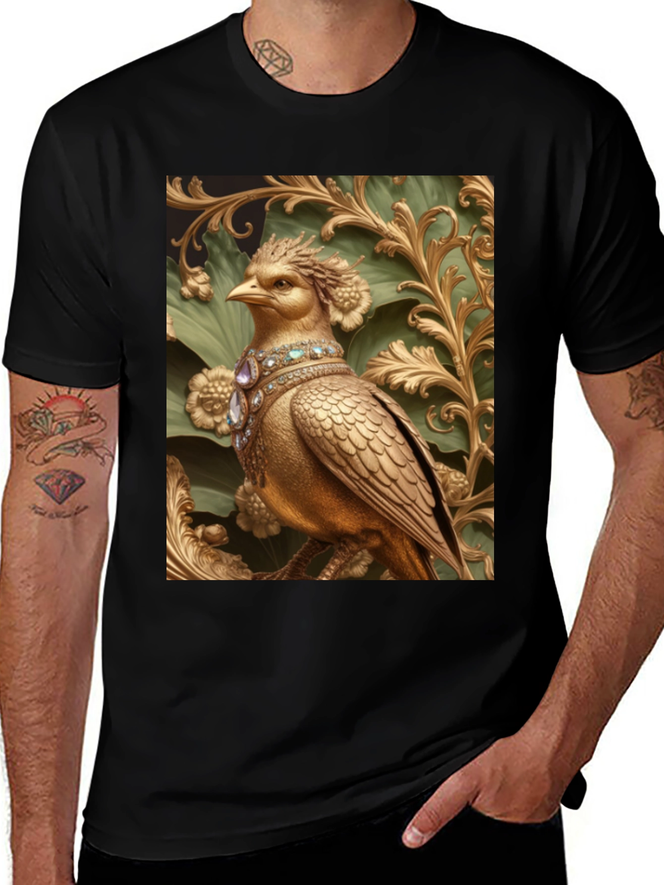Variant 10 of Ornate Golden Bird Graphic Tee