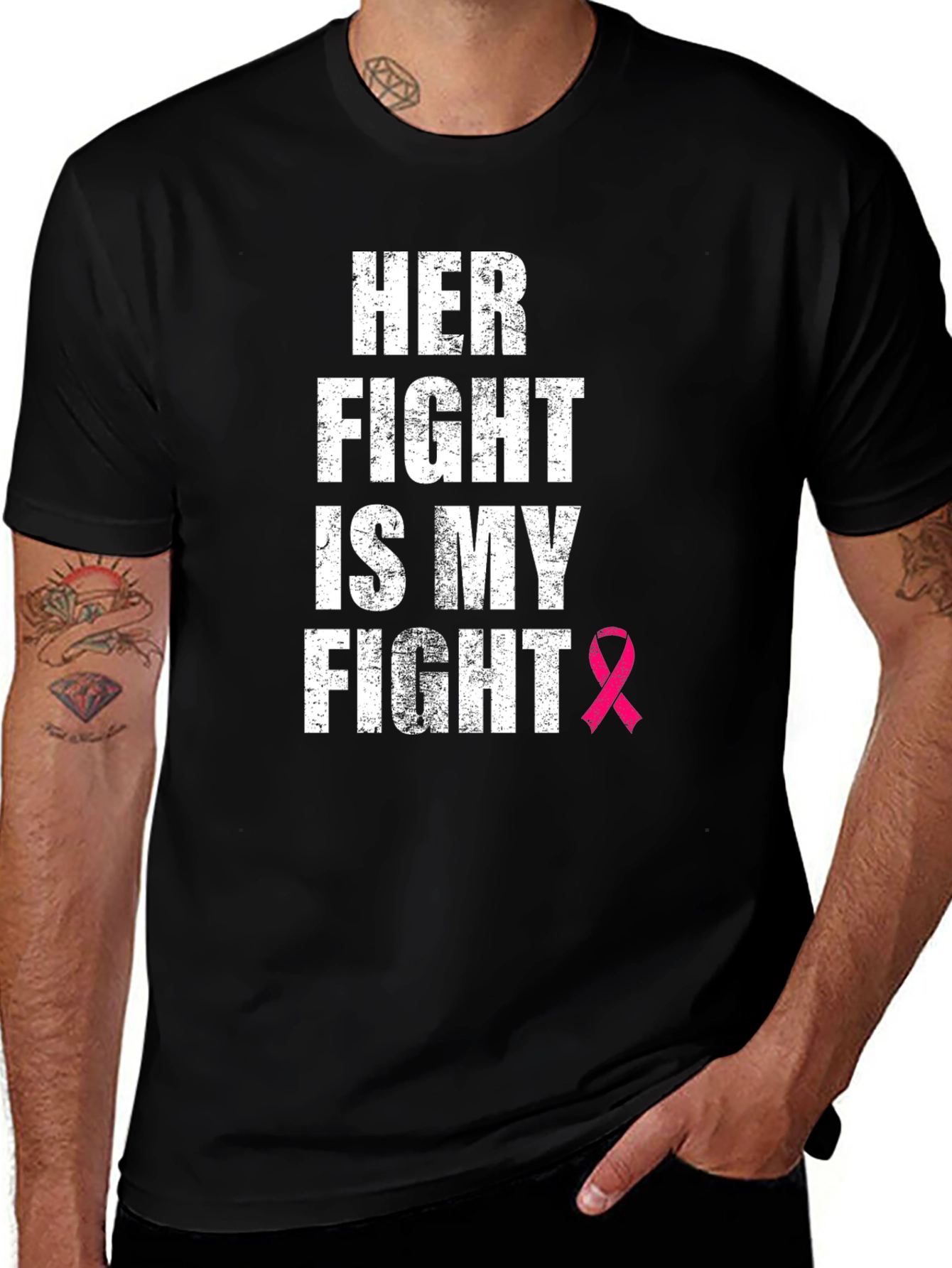 Variant 23 of Her Fight Is My Fight Breast Cancer Awareness T-Shirt