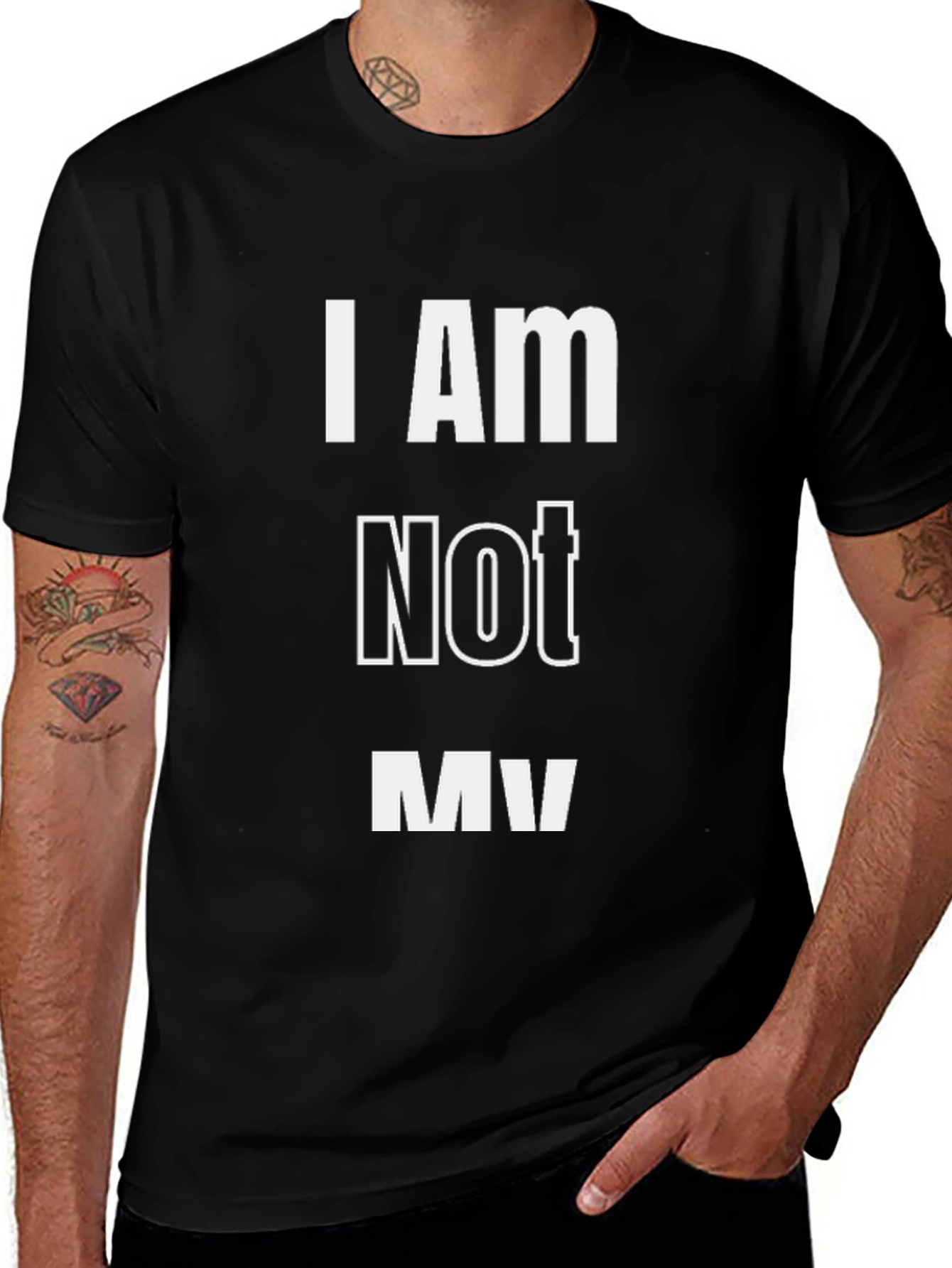 Variant 28 of I AM Not MV Men's Black T-Shirt