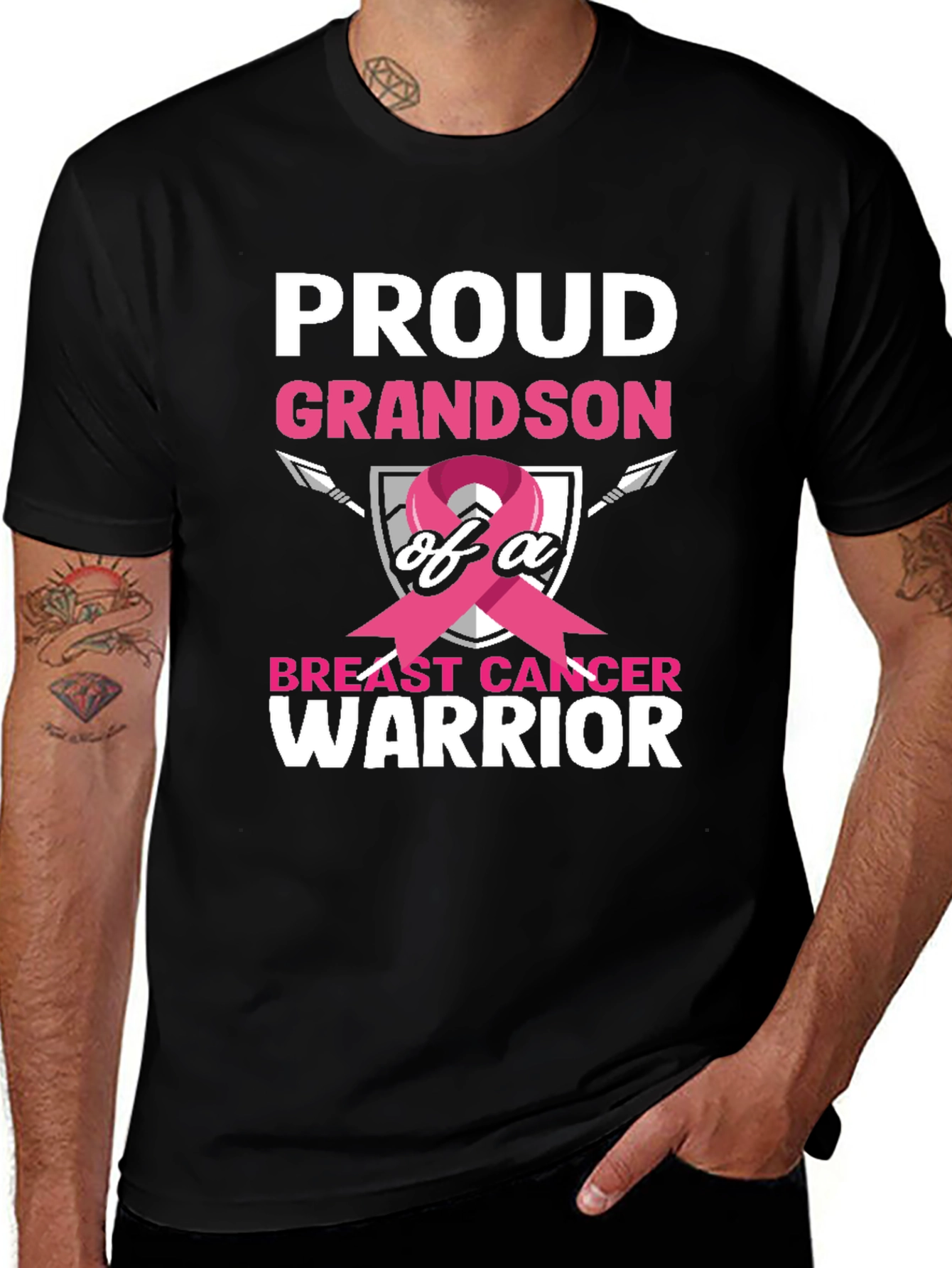 Variant 25 of Proud Grandson Breast Cancer Warrior T-Shirt