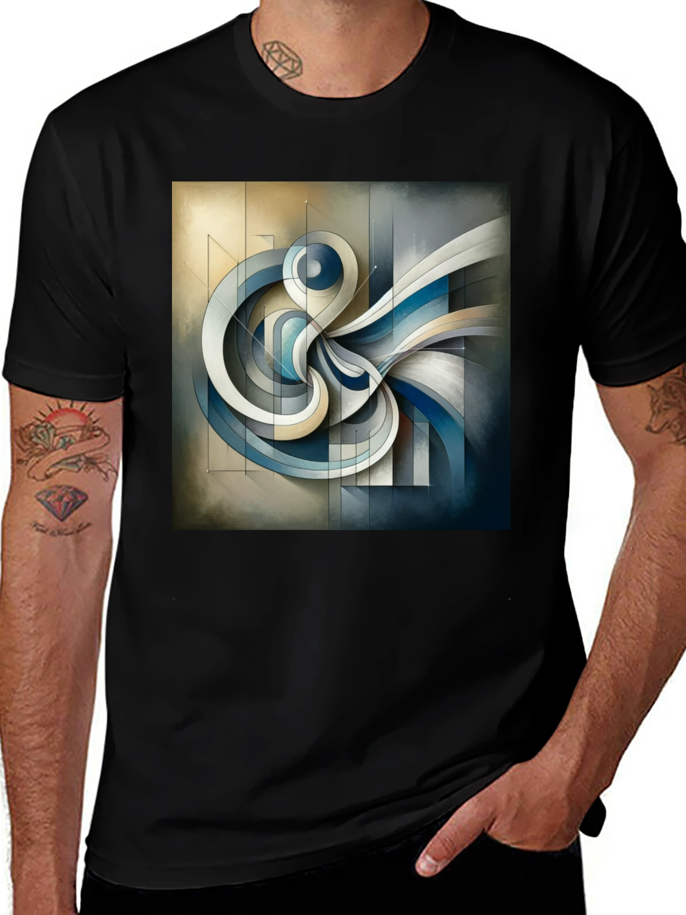 Variant 12 of Abstract Art Graphic Tee - Modern Design