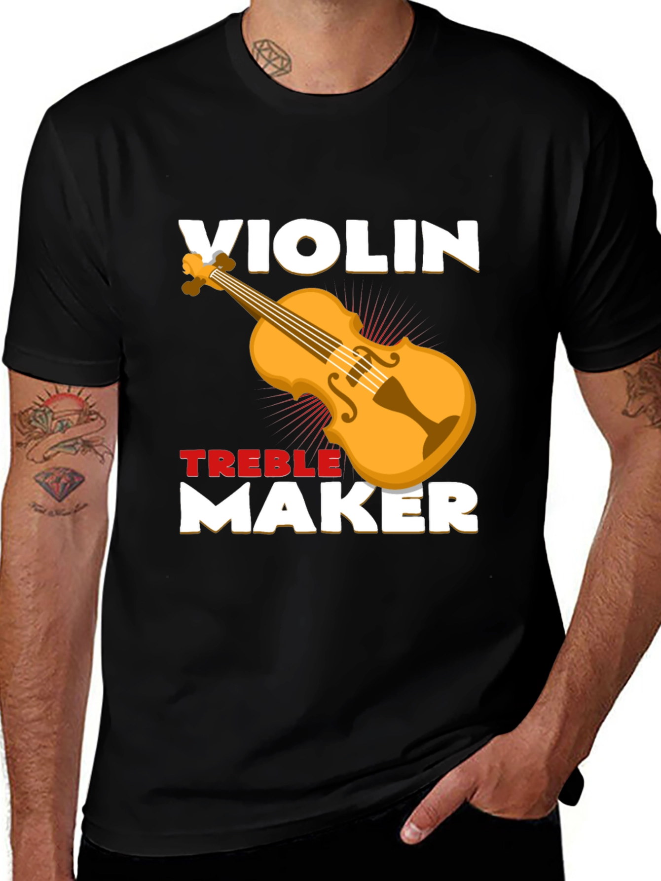 Variant 18 of Violin Treble Maker Graphic Tee - Music Lover T-Shirt