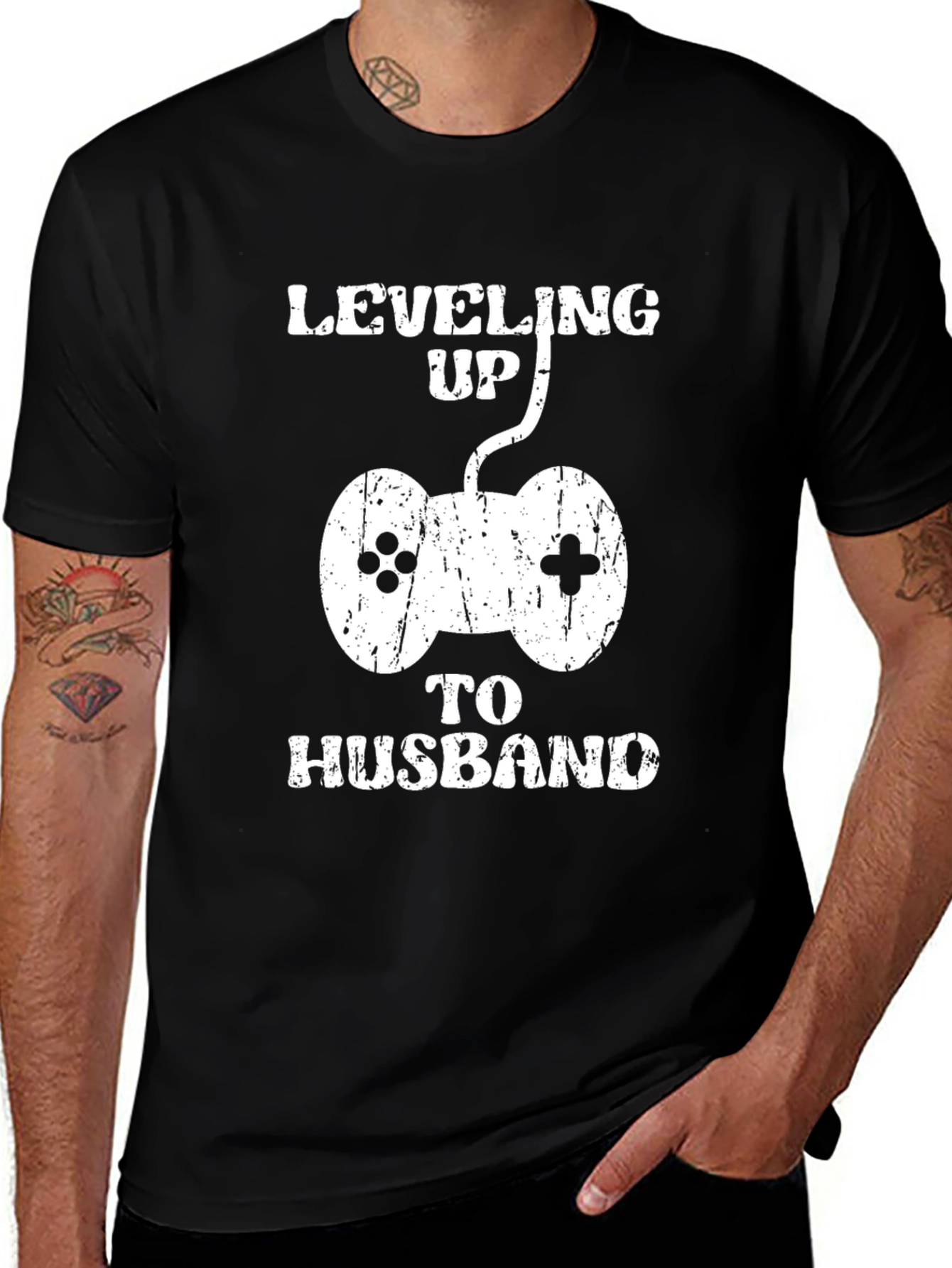Variant 23 of Leveling Up to Husband Gamer T-Shirt