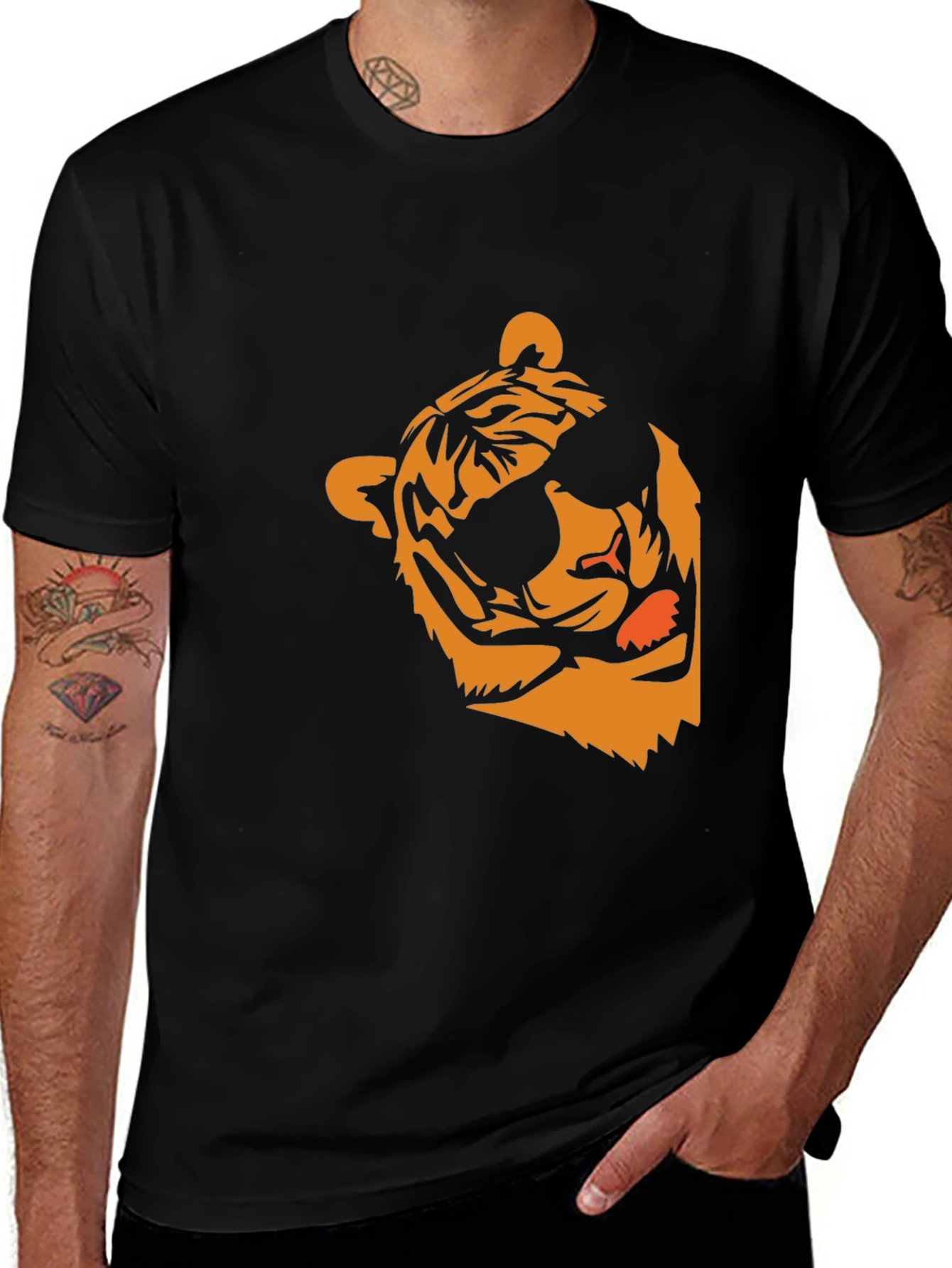 Cool Tiger Graphic Black T-Shirt