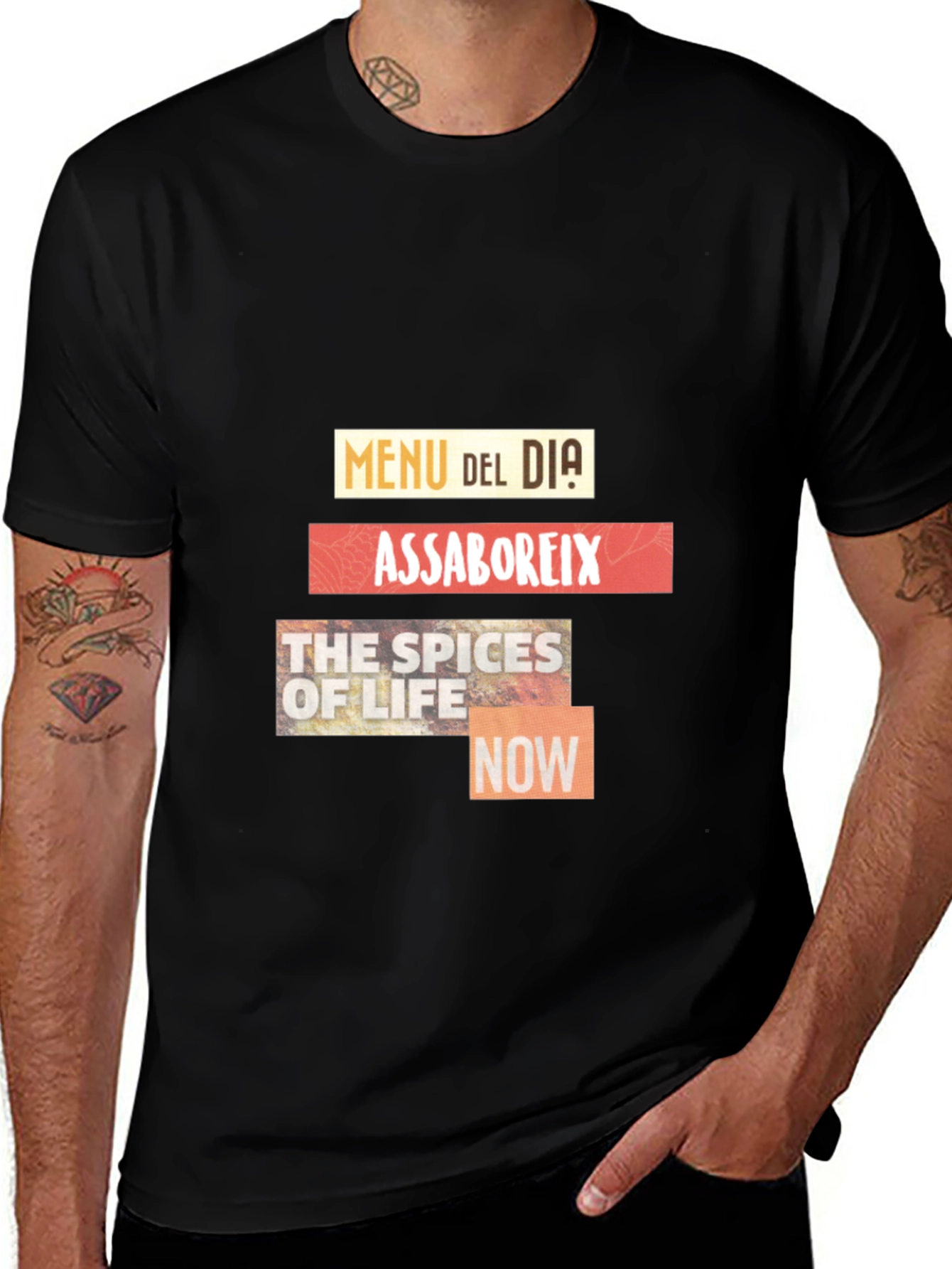 Variant 16 of Stylish Graphic Tee - Menu Del Dia, Spices of Life, Now