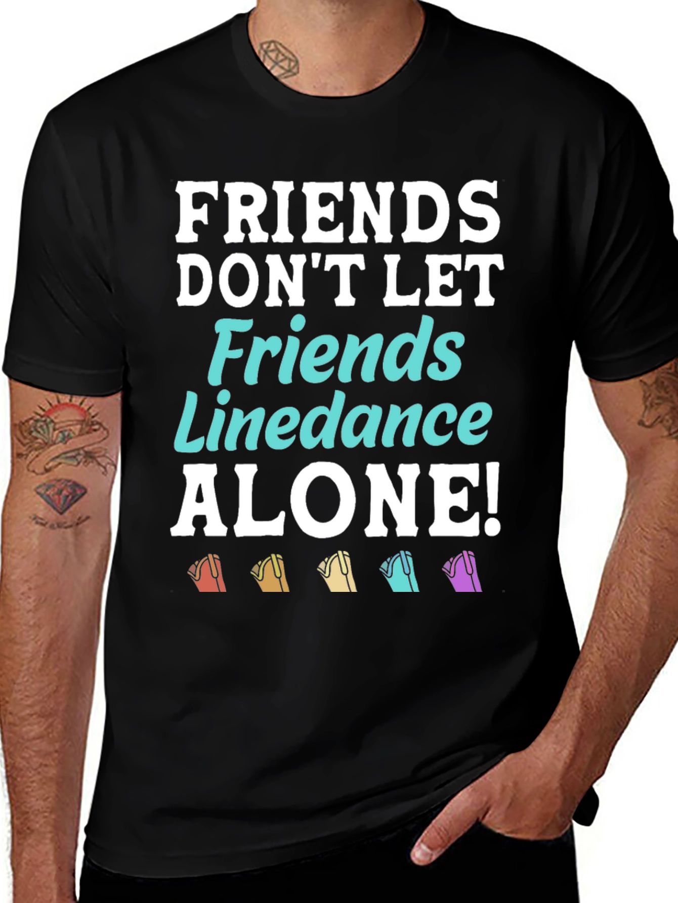 Variant 2 of Friends Linedance Graphic Tee - Fun Dancing Shirt