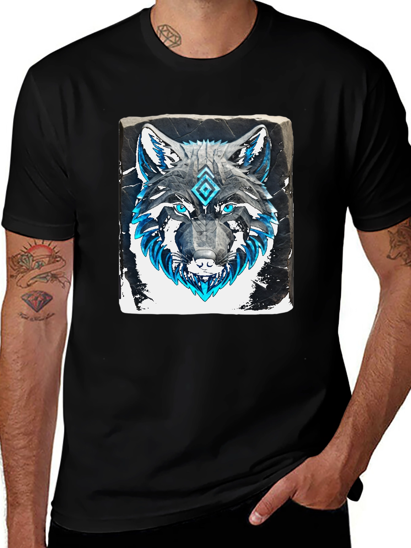 Variant 30 of Wolf Graphic Tee - Black Cotton T-Shirt