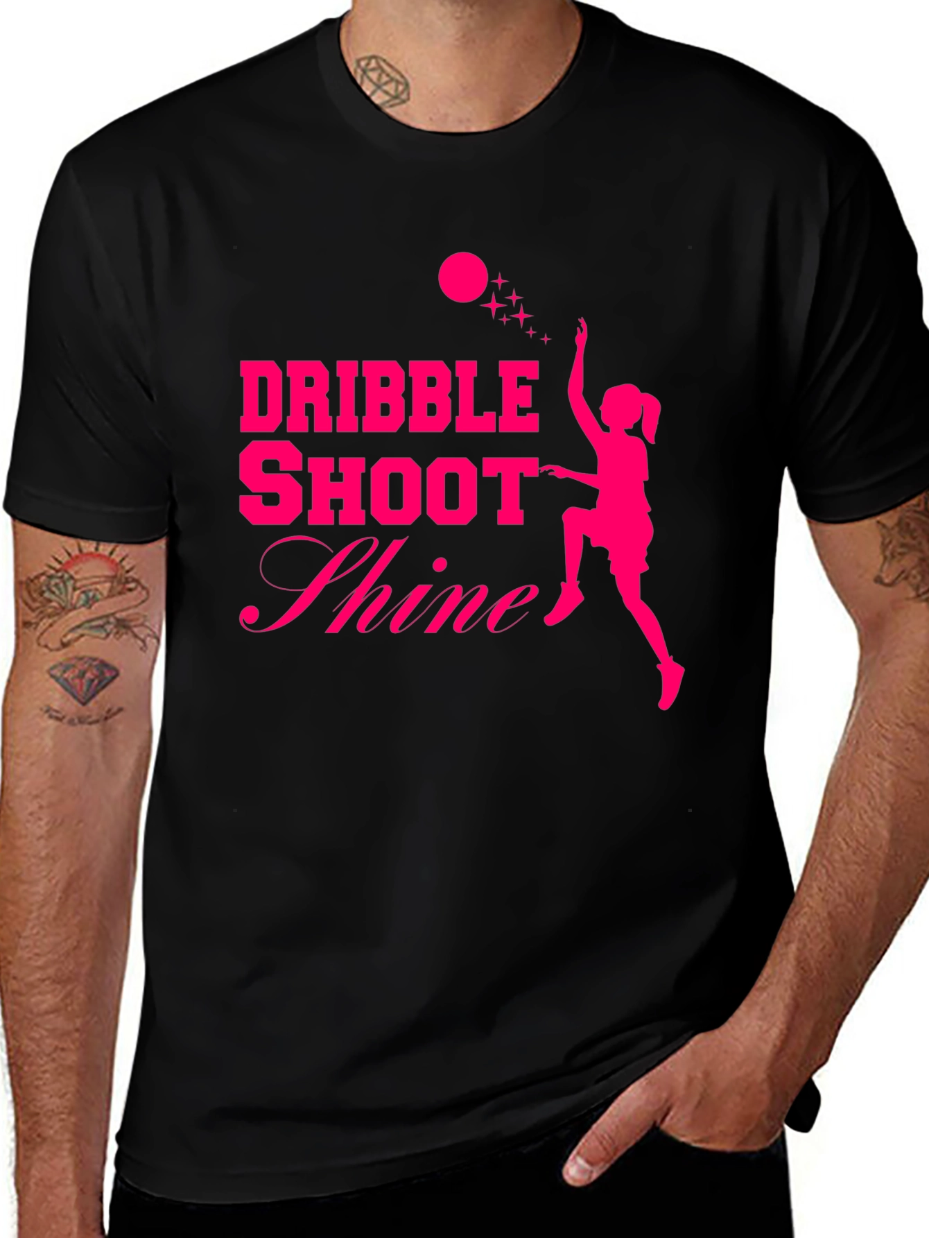 Variant 14 of Dribble Shoot Shine Women's Basketball T-Shirt