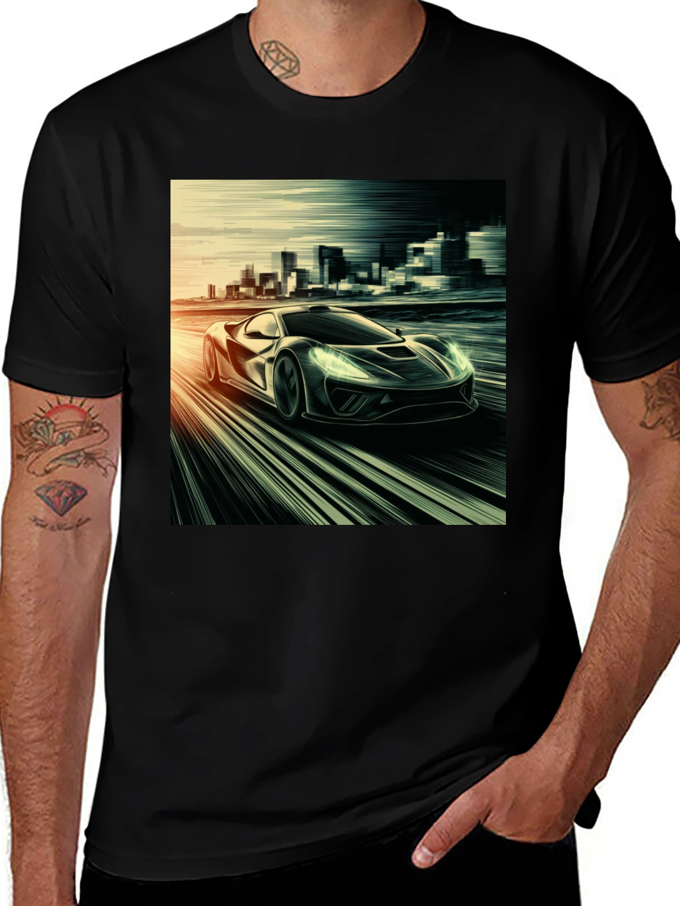 Variant 26 of Sleek Car Graphic Tee - Modern Streetwear Style