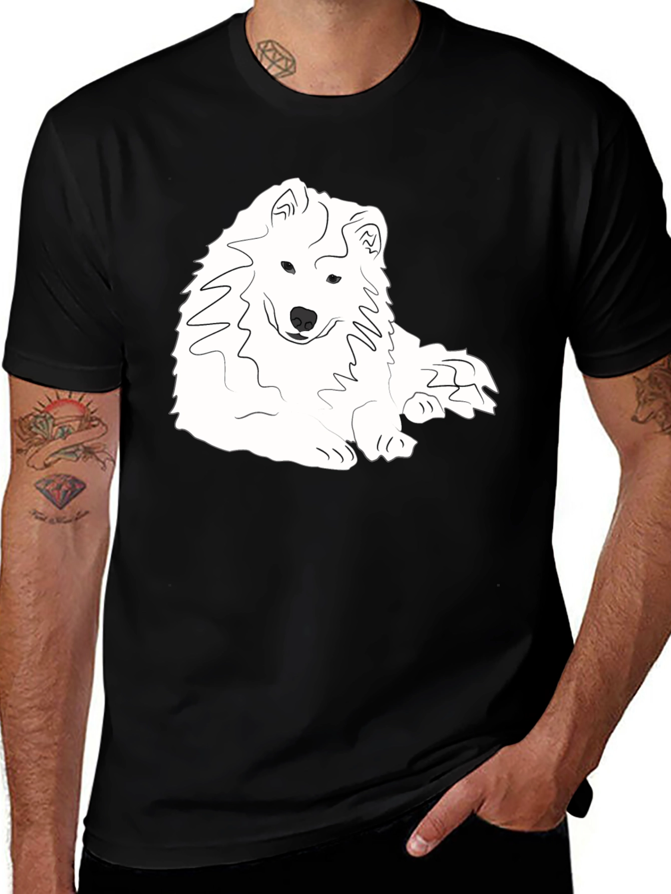 Variant 2 of Dog Outline Black T-Shirt