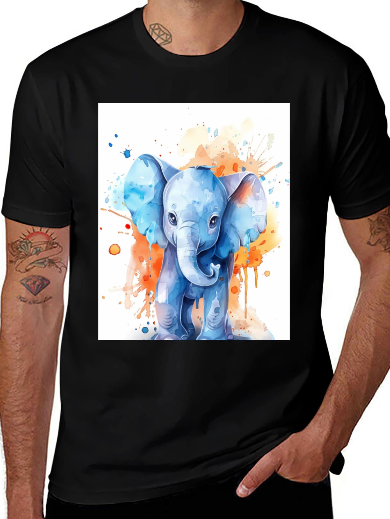 Variant 24 of Baby Elephant Watercolor T-Shirt