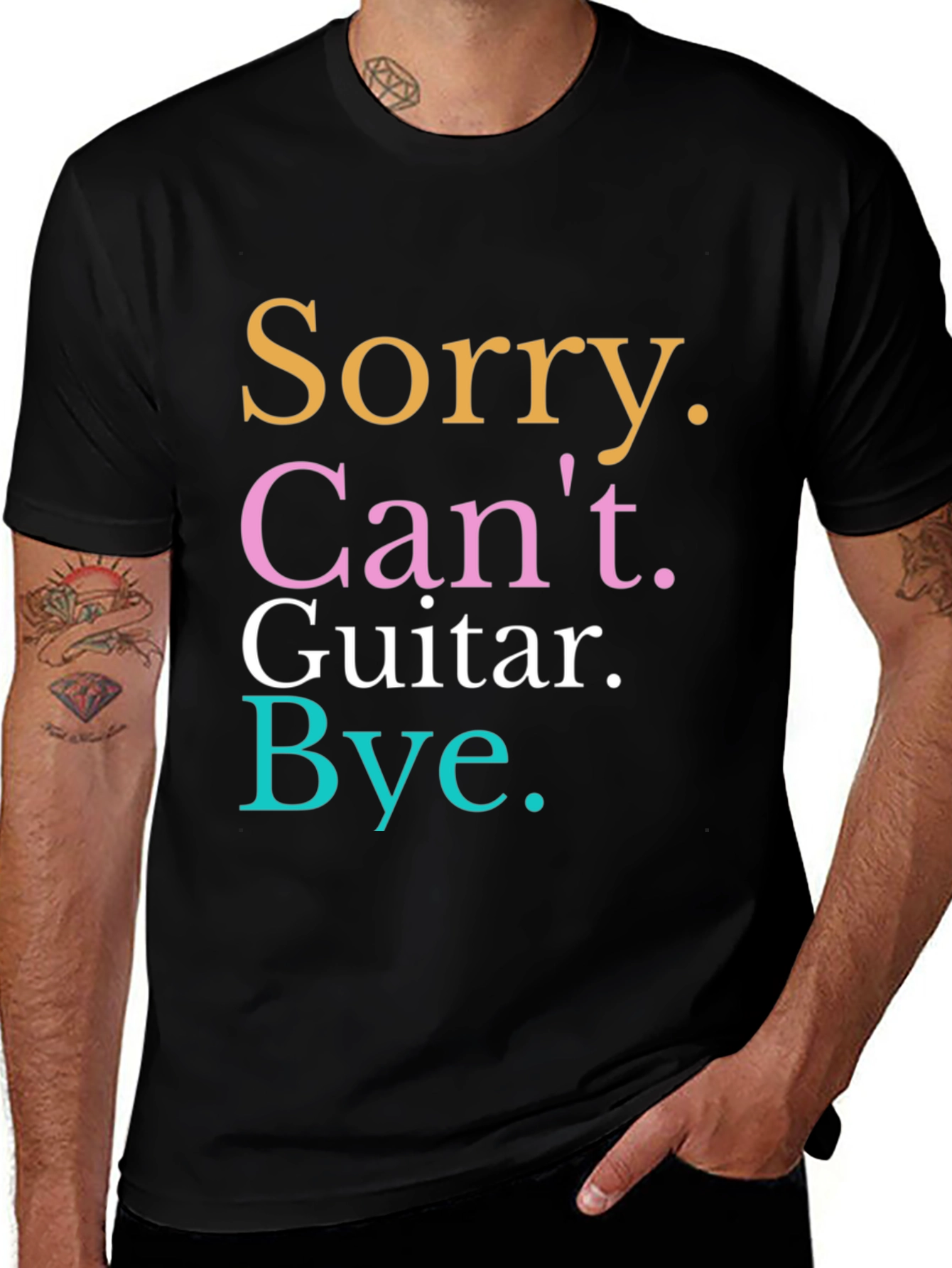 Variant 7 of Sorry Can't Guitar T-Shirt Funny Music Lover Tee
