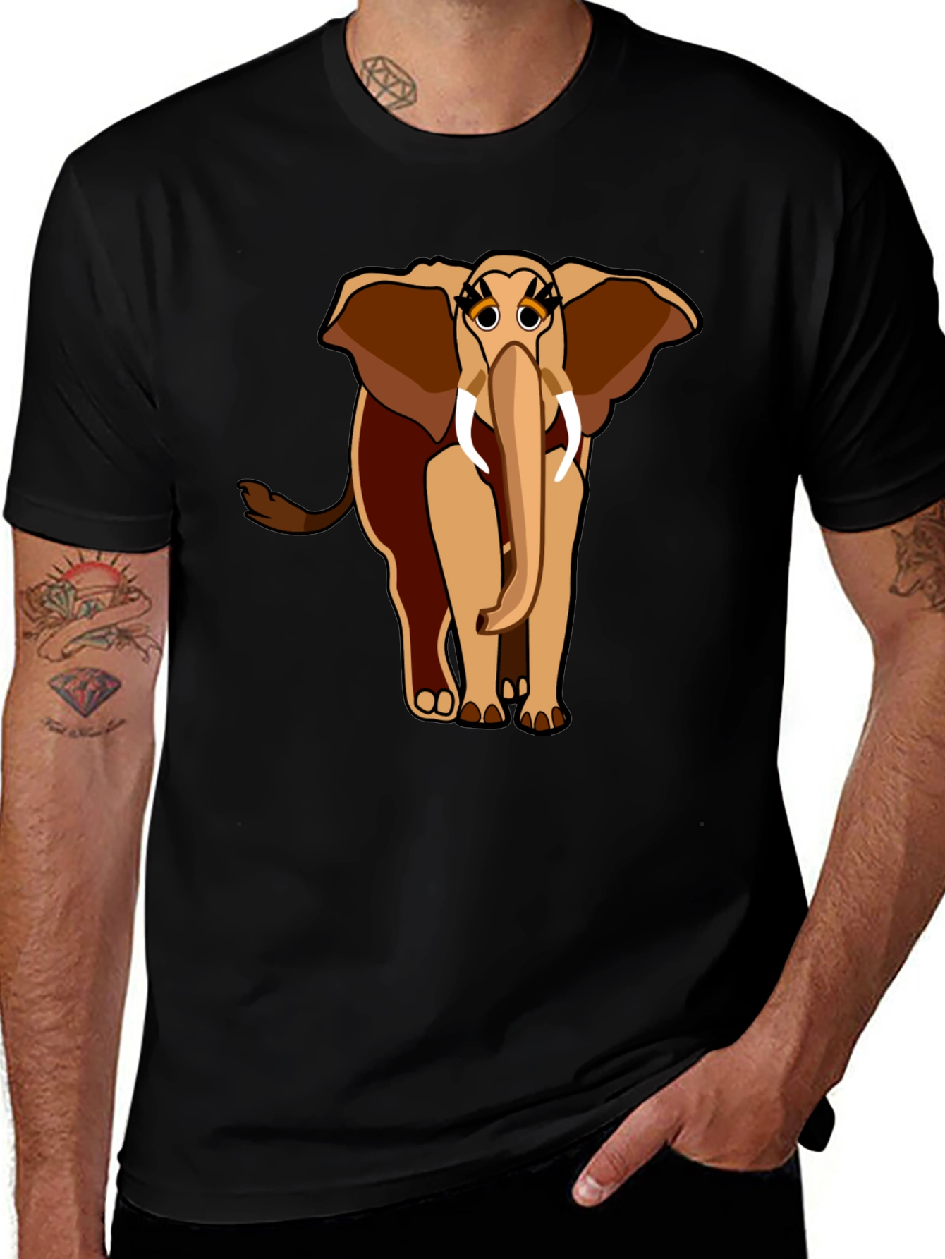 Variant 11 of Elephant Graphic Tee - Unique Cartoon Design