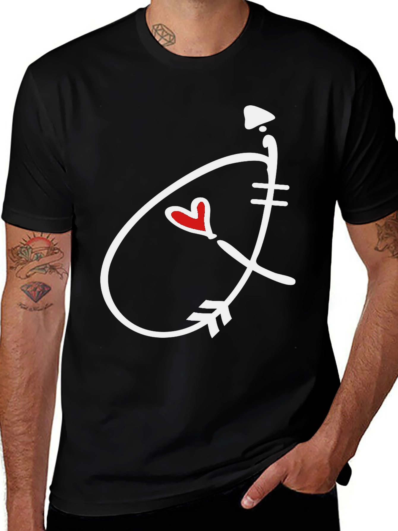 Variant 26 of Heart Arrow Graphic Tee - Stylish Casual Shirt