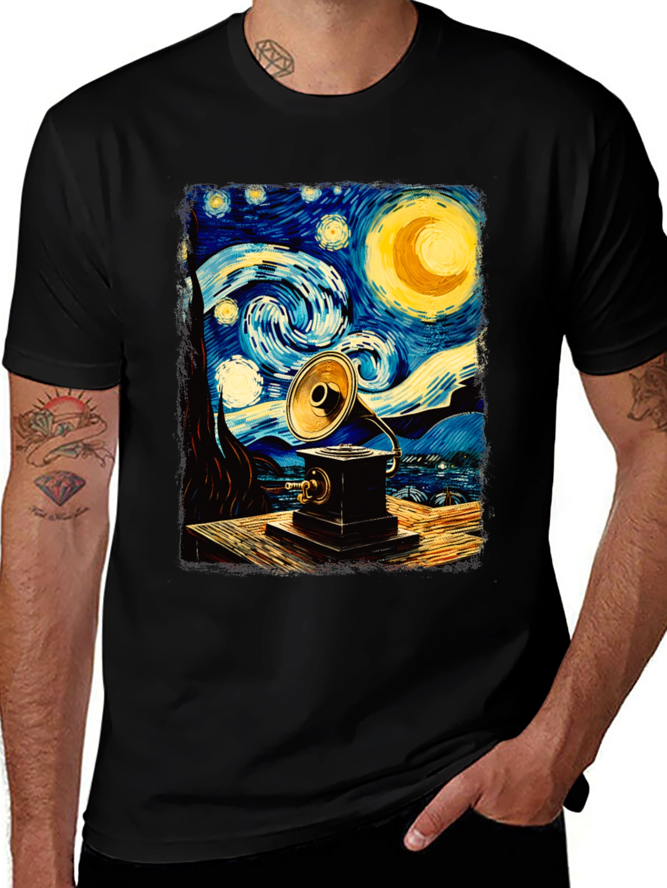 Variant 9 of Starry Night Gramophone T-Shirt