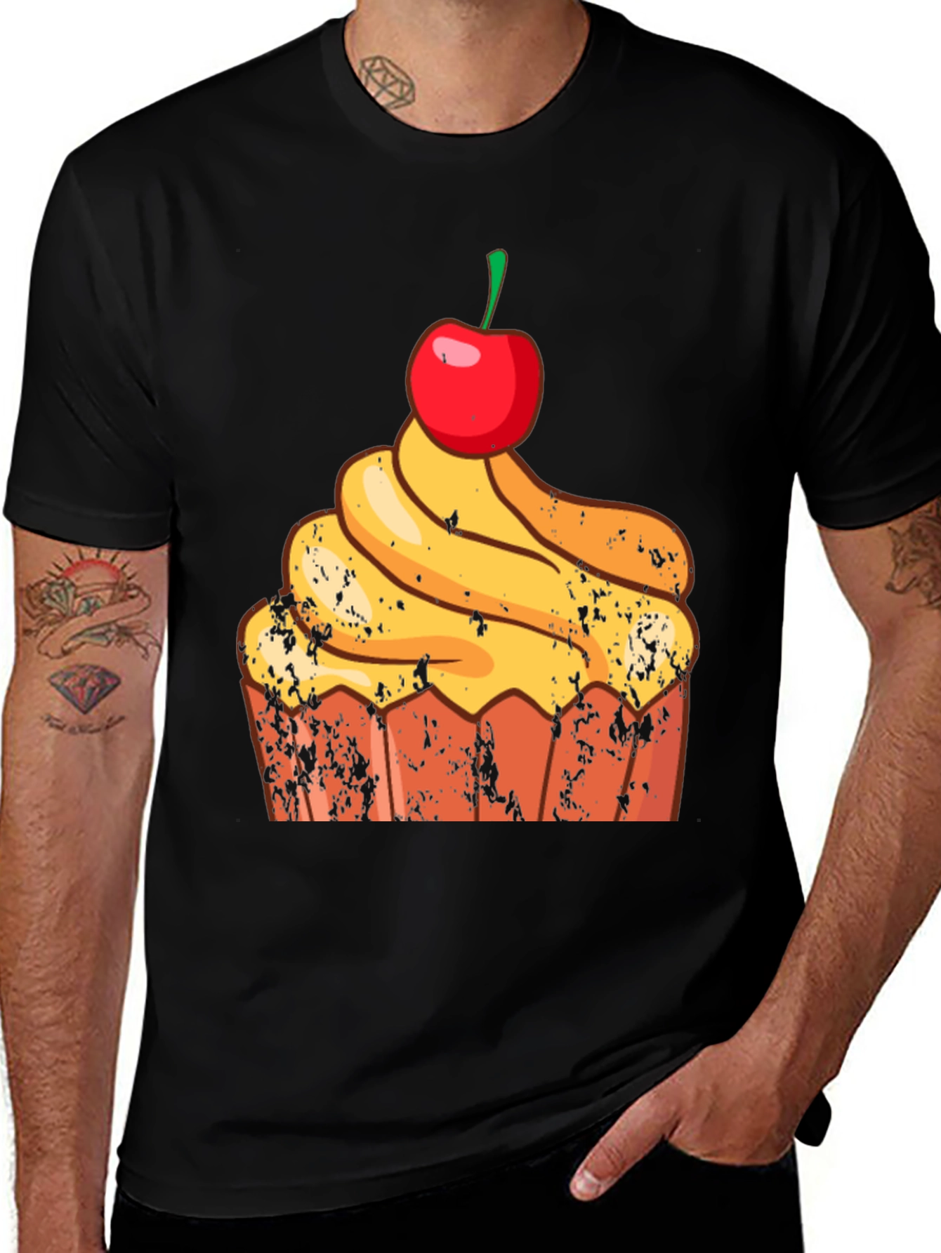 Variant 13 of Cupcake Graphic Black Tee