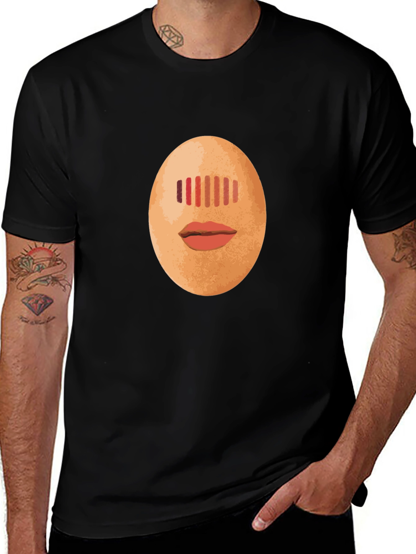 Variant 25 of Egg Head Graphic Tee - Unique Black T-Shirt