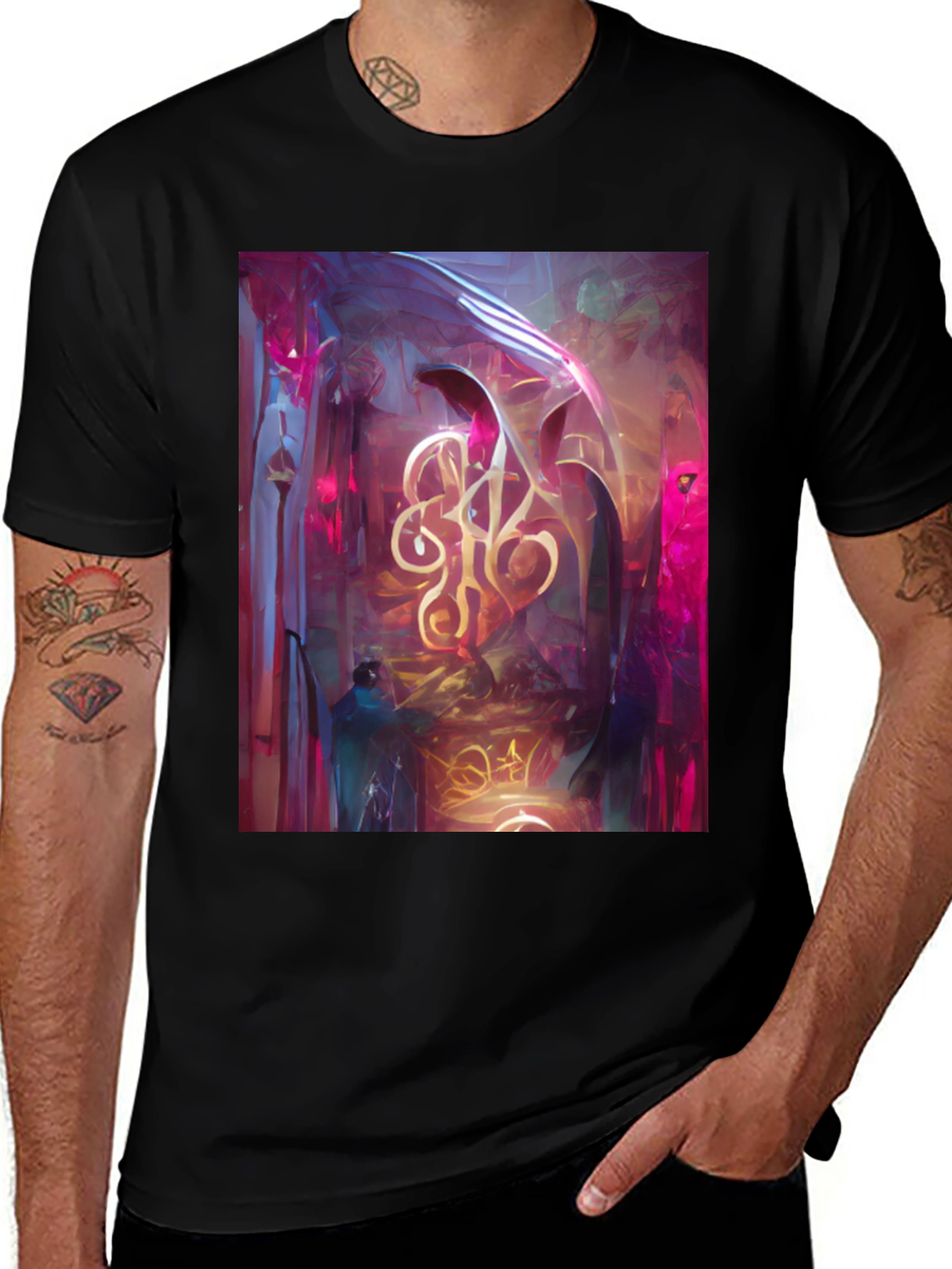 Variant 25 of Abstract Art Print Black T-Shirt