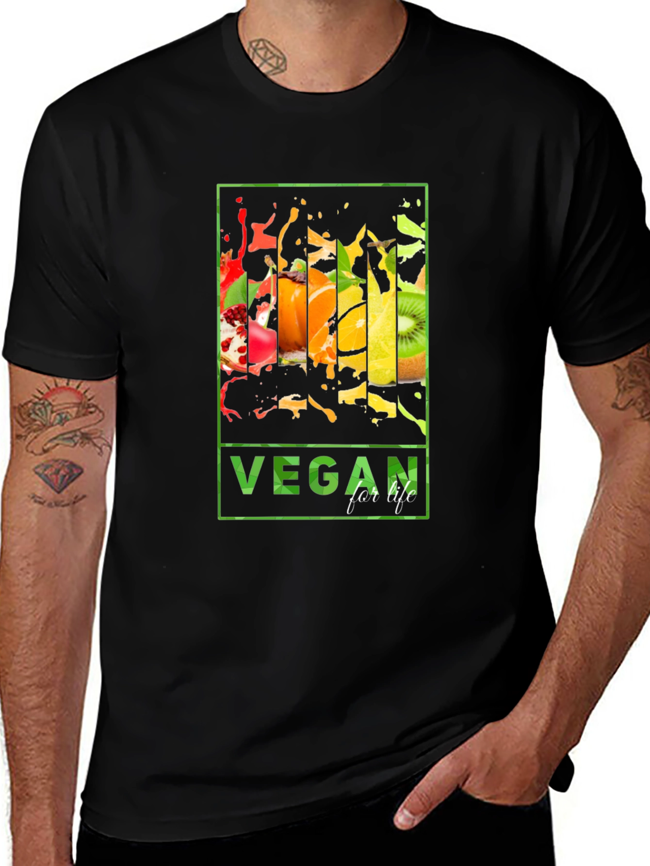 Variant 6 of Vegan for Life Fruit Graphic T-Shirt